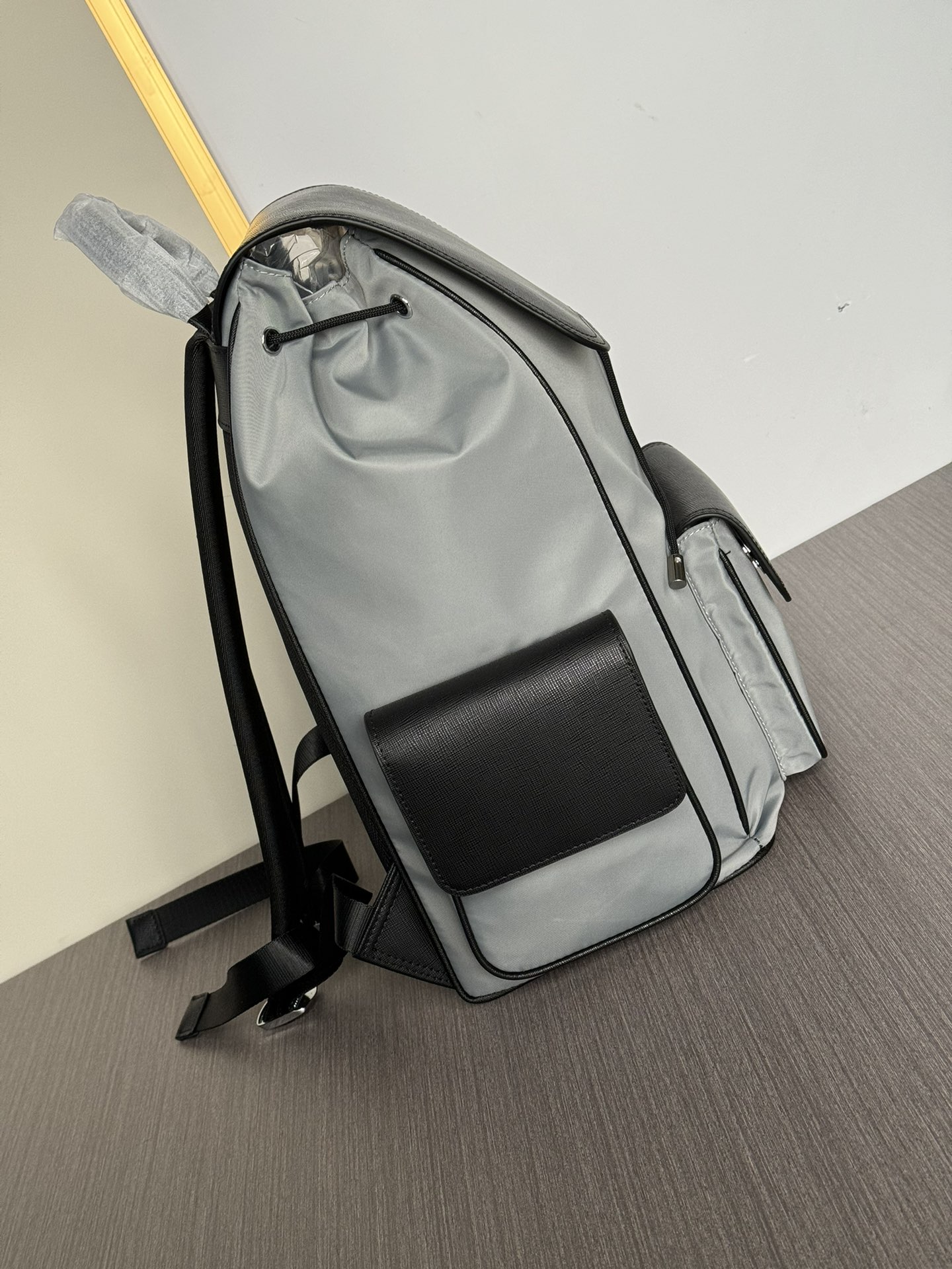 プラダ バッグ 正規品偽物 大容量 バックバッグ 牛革 レザー 8457-6 グレー_4