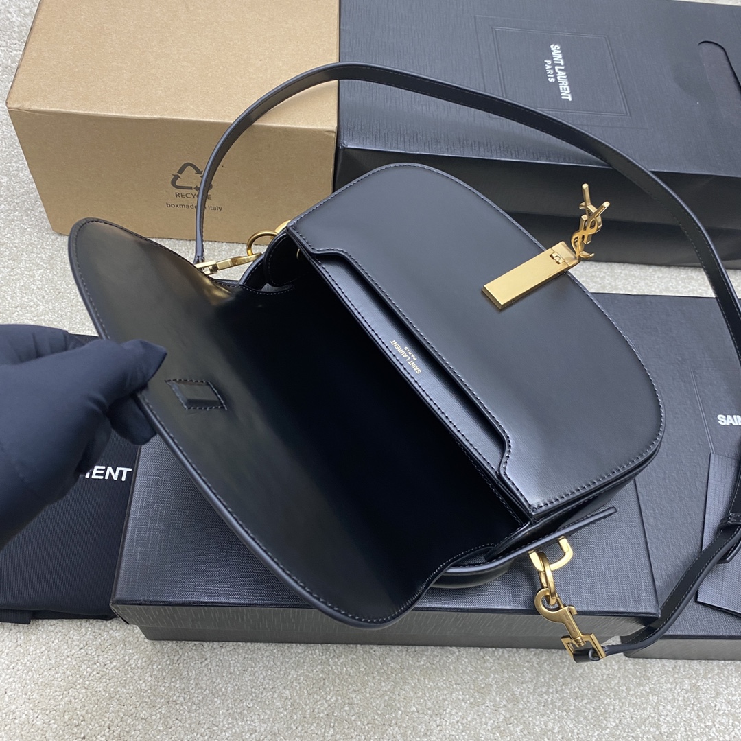 超激得の新品 サン ローラン レディ バックコピー 優雅 レザー 斜め掛けバッグ 787671 ブラック_3