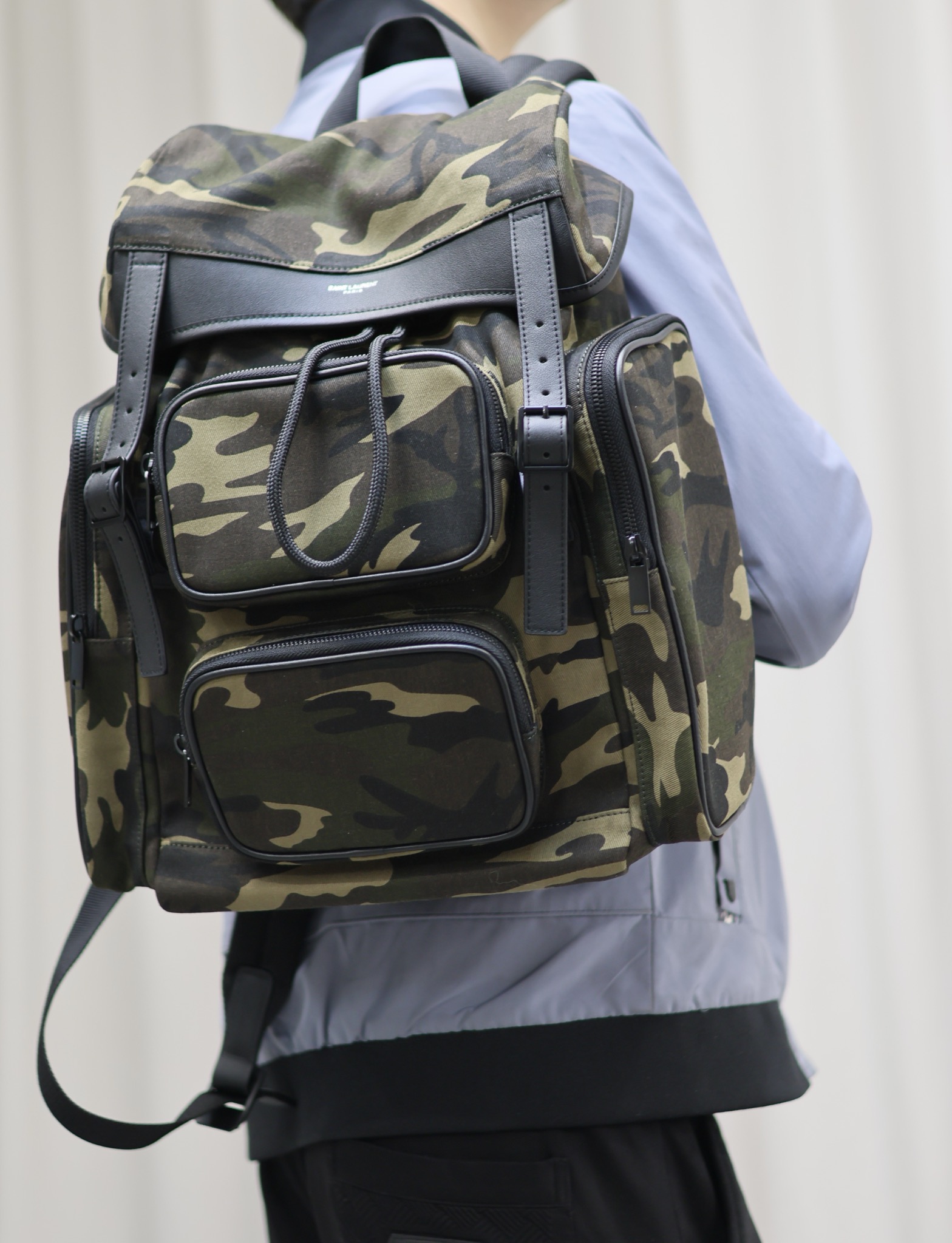イブ サン ローラン バッグ メンズコピー登山 バックバッグ レザー 本革 437110 グリーン_8