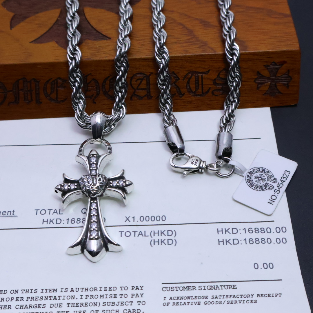 超激得の新品 クロムハーツネックレス 新作スーパーコピー 上質 カップル 男女兼用 シルバー_2