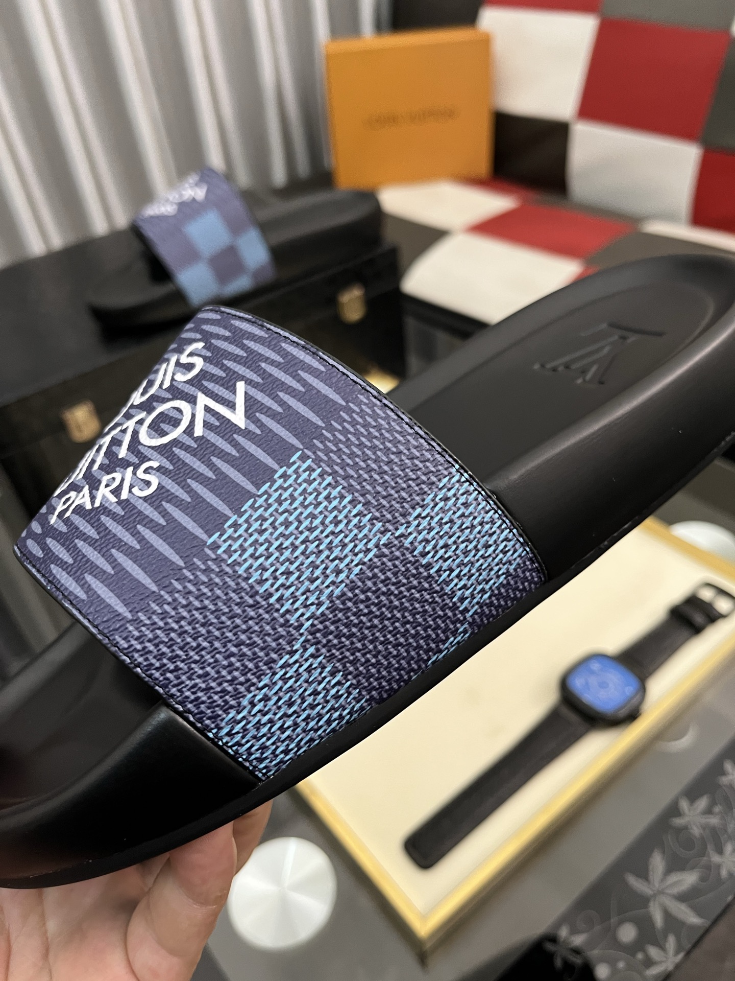 ルイヴィトン ホノルルスーパーコピー メンズ ゆったり スリッパ 柔軟 夏のシューズ  ブルー_7