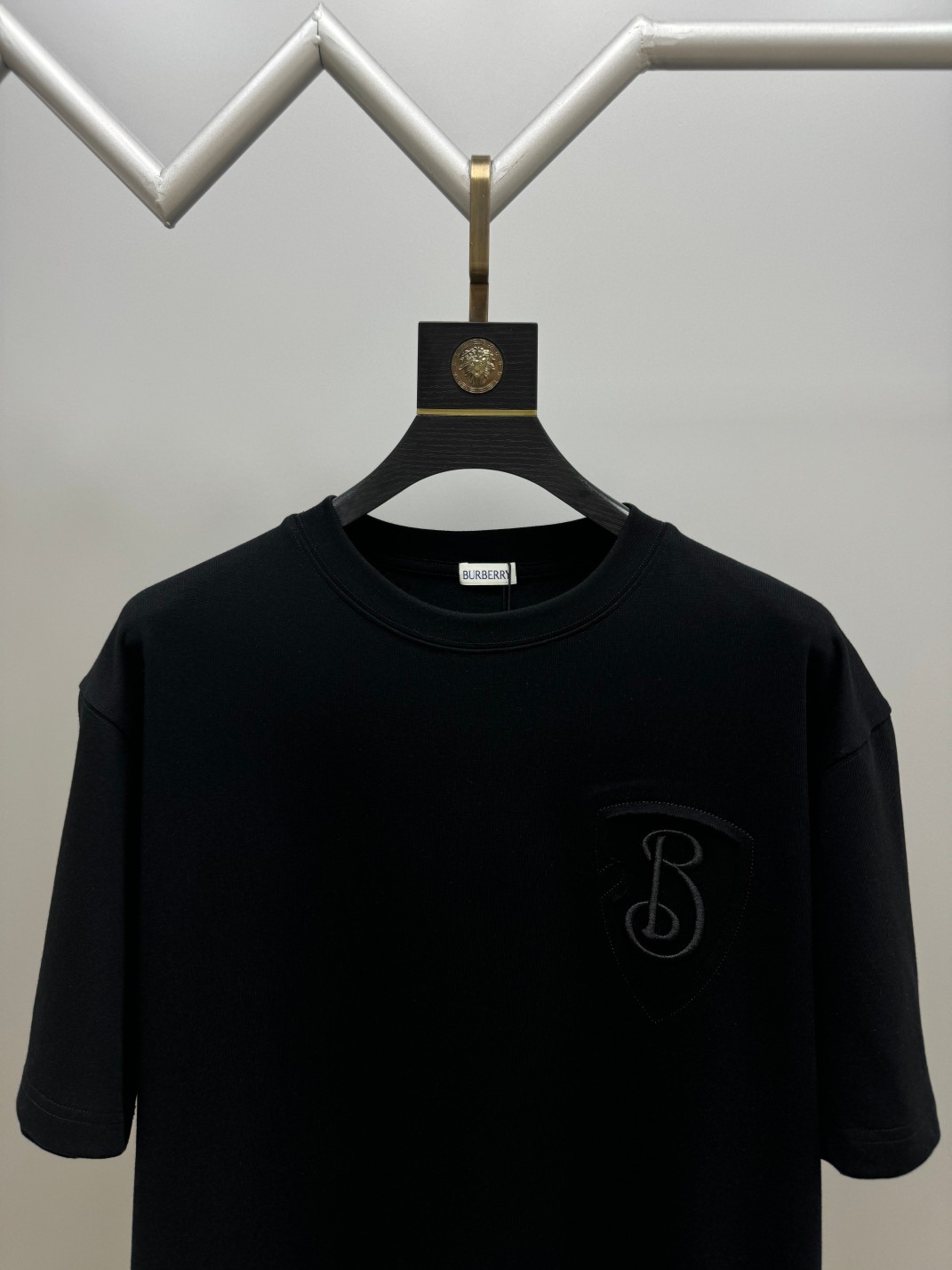 burberry 白 t シャツ偽物 シンプル 純綿Tシャツ トップス 半袖 ブラック_4
