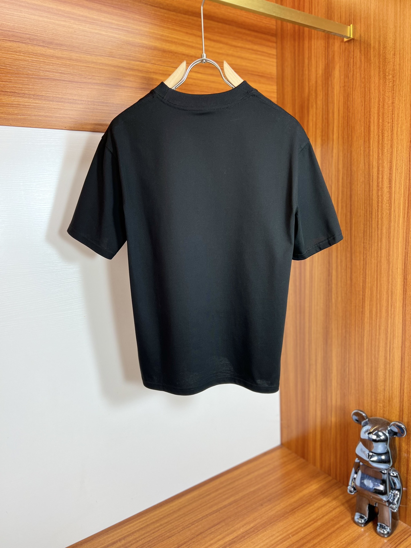 t シャツ メンズ バーバリーコピー 純綿Tシャツ 柔らかい 男女兼用 トップス 短袖 ブラック_2