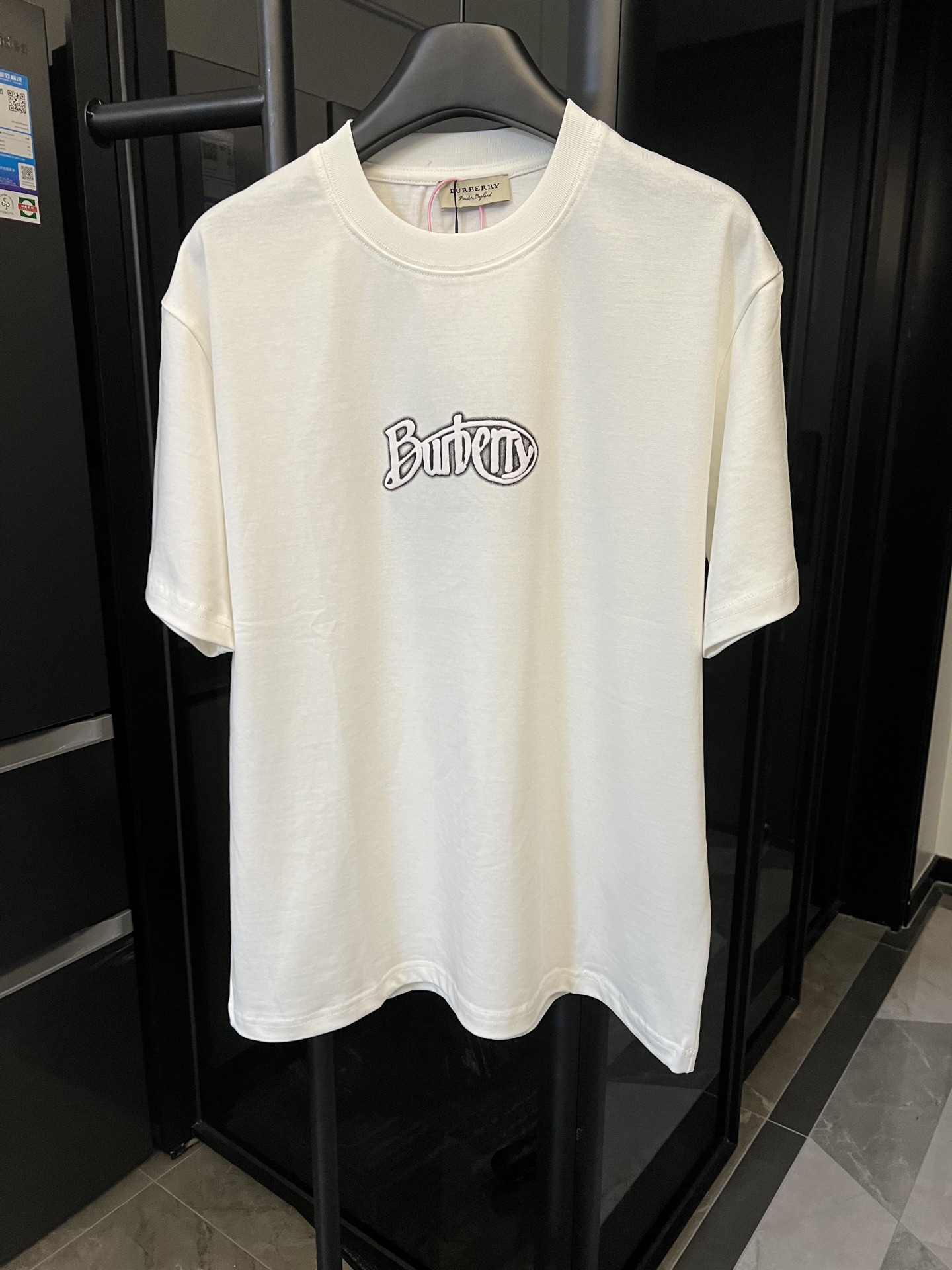 バーバリー コラボ t シャツコピー シンプル 純綿 ゆったり トップス 短袖 プリント 杏色_1
