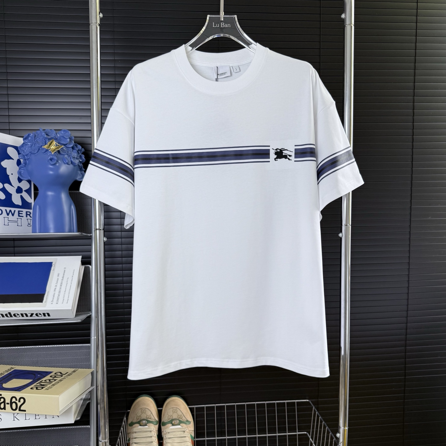 バーバリー シャツ 半袖スーパーコピー シンプル 純綿 ゆったり トップス 短袖 プリント ホワイト_1