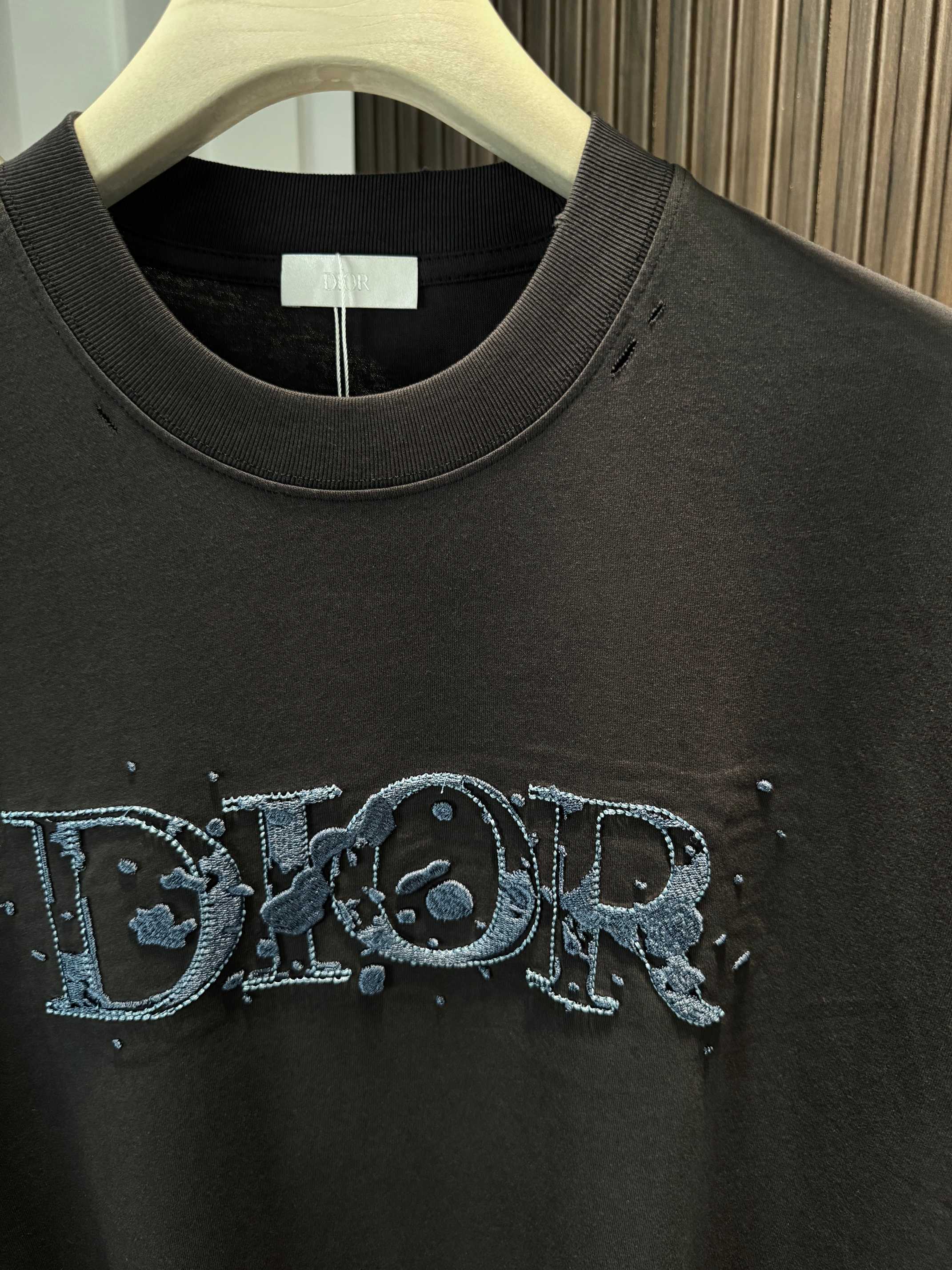 高品質 ディオール tシャツ サイズ感コピートップス 純綿 シンプル 男女兼用 ブラック_2