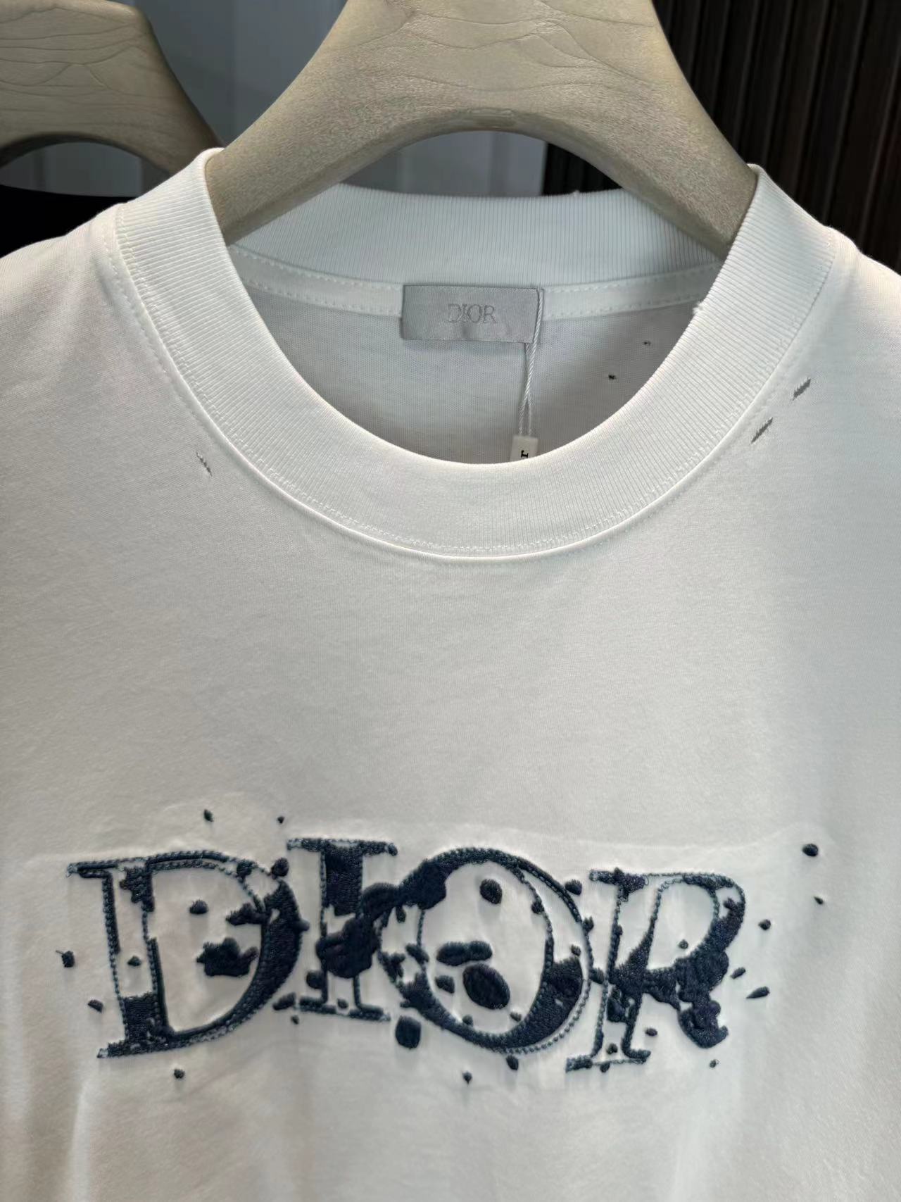 ディオール tシャツ 新作スーパーコピートップス 純綿 上質 男女兼用 プリント ホワイト_6