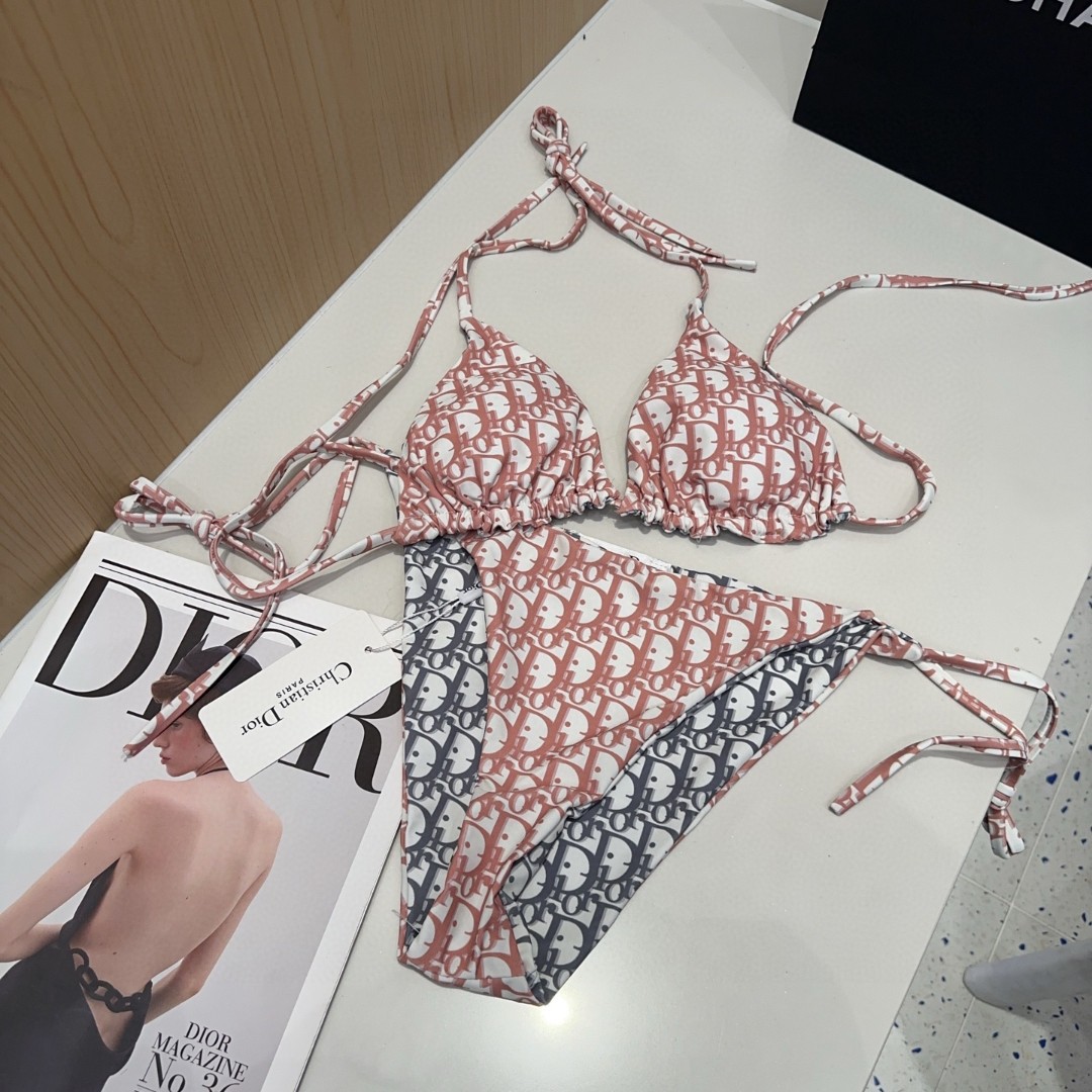 ディオールイメージコピー 水着 セクシー ビキニ 美脚 花柄 優雅レディ ピンク_2