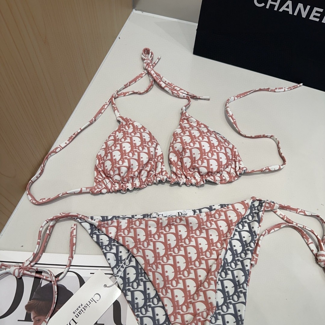 ディオールイメージコピー 水着 セクシー ビキニ 美脚 花柄 優雅レディ ピンク_5
