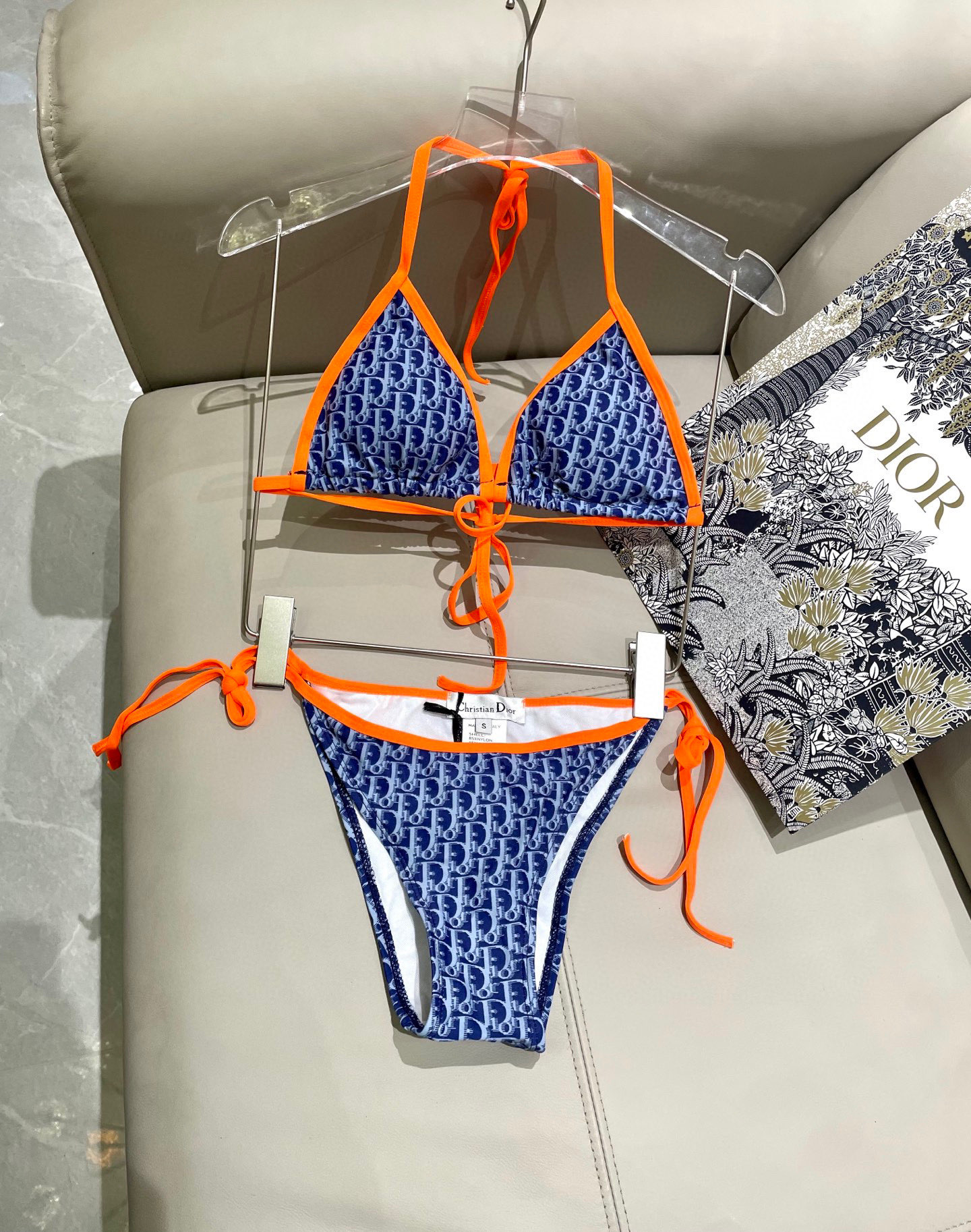 お洒落！dior 水着女性Ｎ級品 セクシー ビキニ 美脚 花柄 優雅レディ ブルー_2