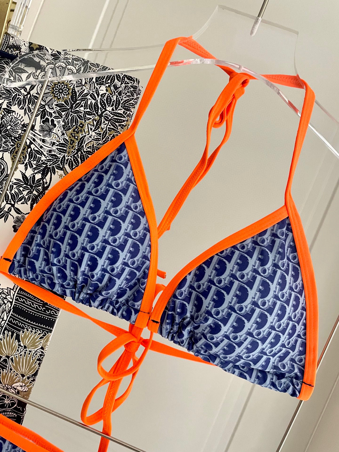 お洒落！dior 水着女性Ｎ級品 セクシー ビキニ 美脚 花柄 優雅レディ ブルー_6