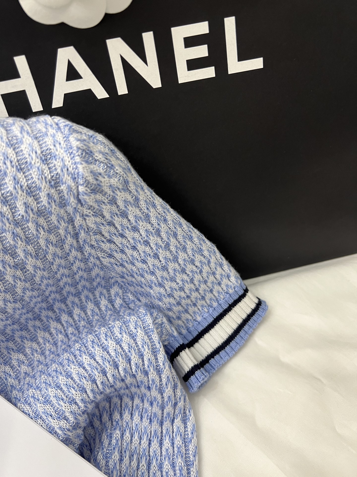 chanel t シャツスーパーコピー ニット 優雅レディ トップス 半袖 ゆったり 高級感 ブルー_5