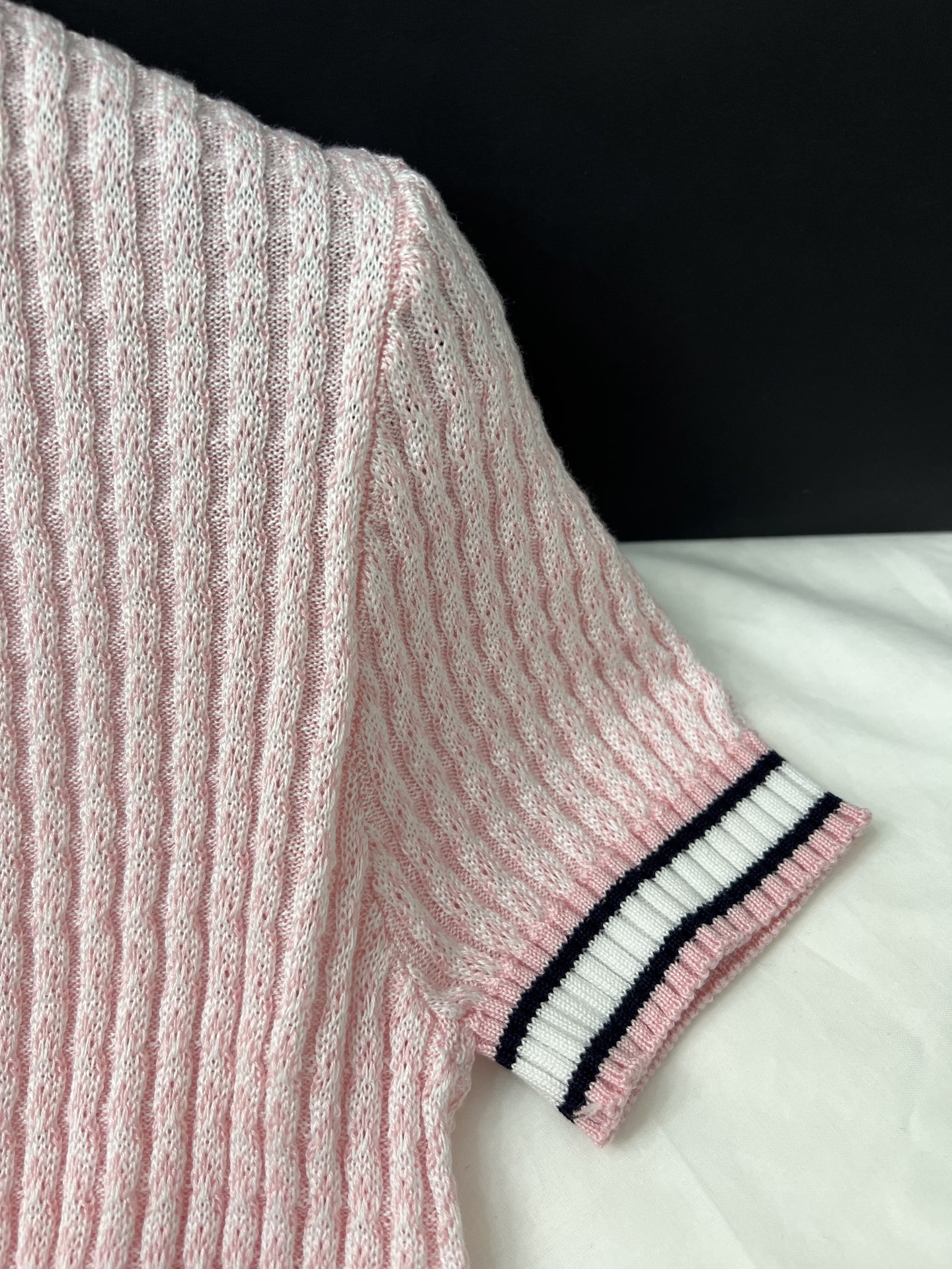 chanel ティー シャツ激安通販 ニット 優雅レディ トップス 半袖 ゆったり 高級感 ピンク_6