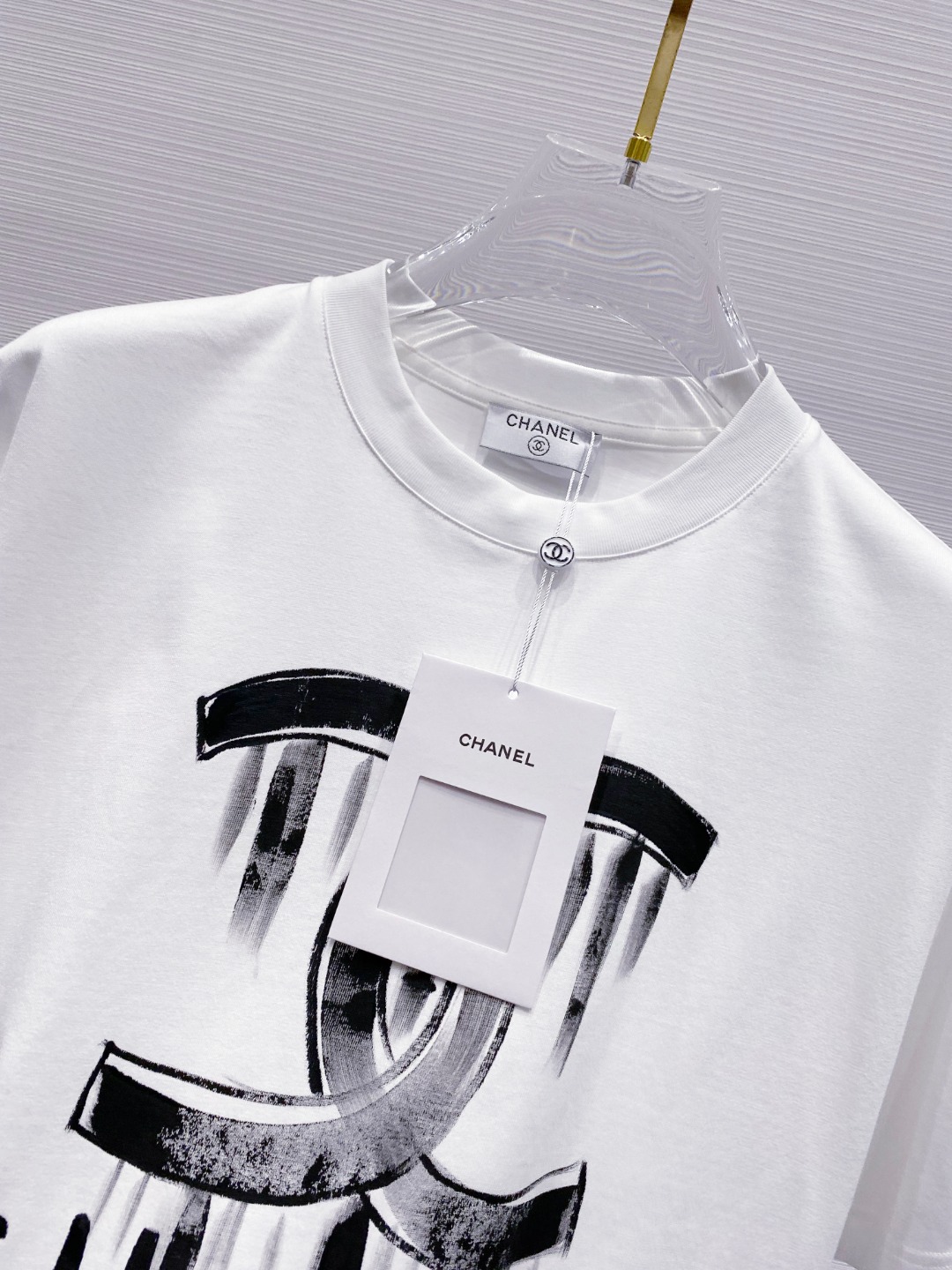 シャネル ティー シャツ レディースコピー ゆったり tシャツ トップス 純綿 ロゴプリント ホワイト_9