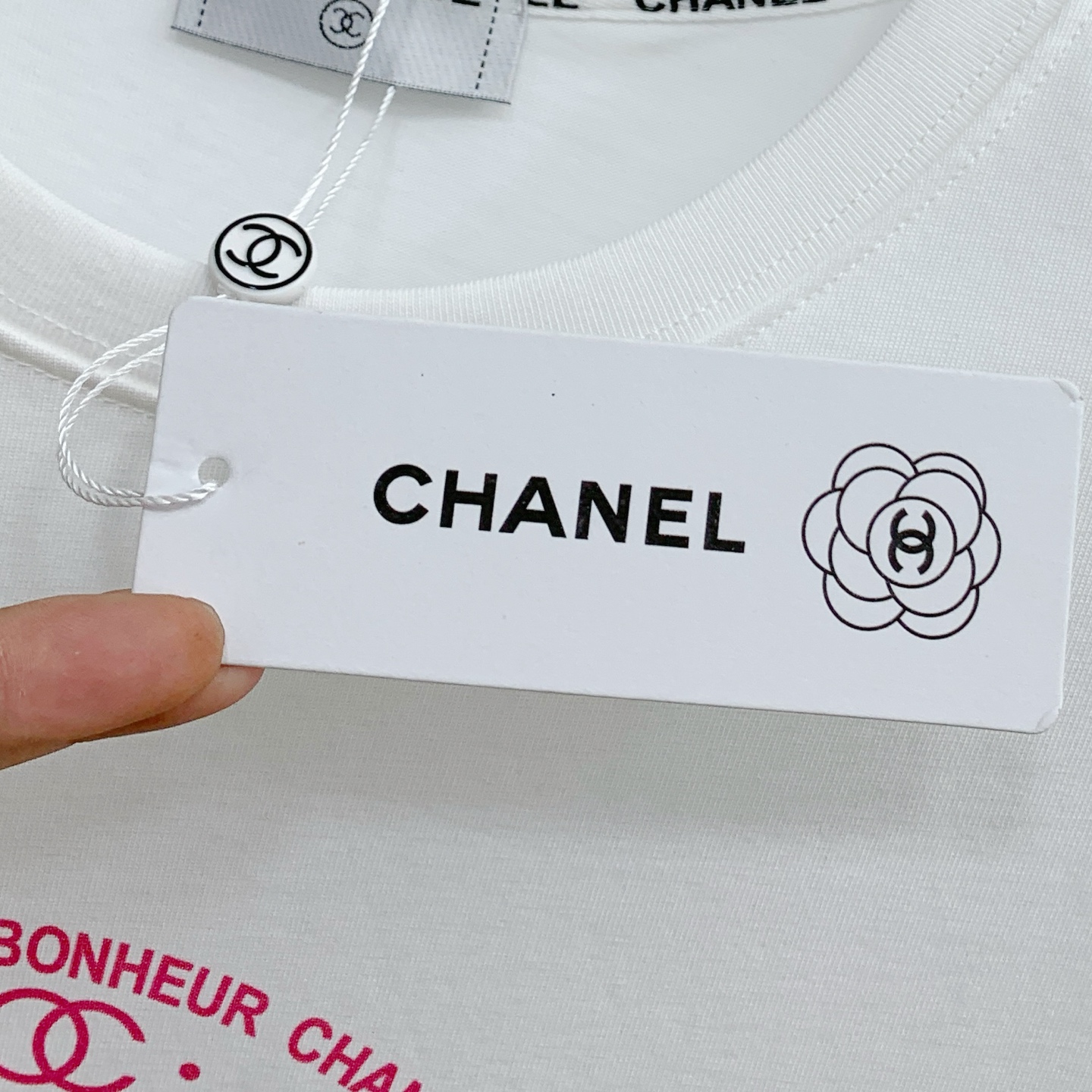 chanel t シャツ 値段スーパーコピー ゆったり トップス 純綿 ロゴプリント 男女兼用 ホワイト_5