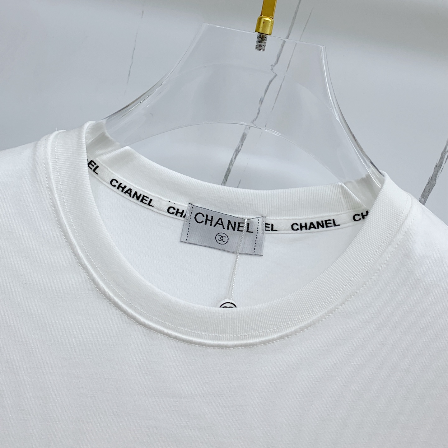 chanel t シャツ 値段スーパーコピー ゆったり トップス 純綿 ロゴプリント 男女兼用 ホワイト_7
