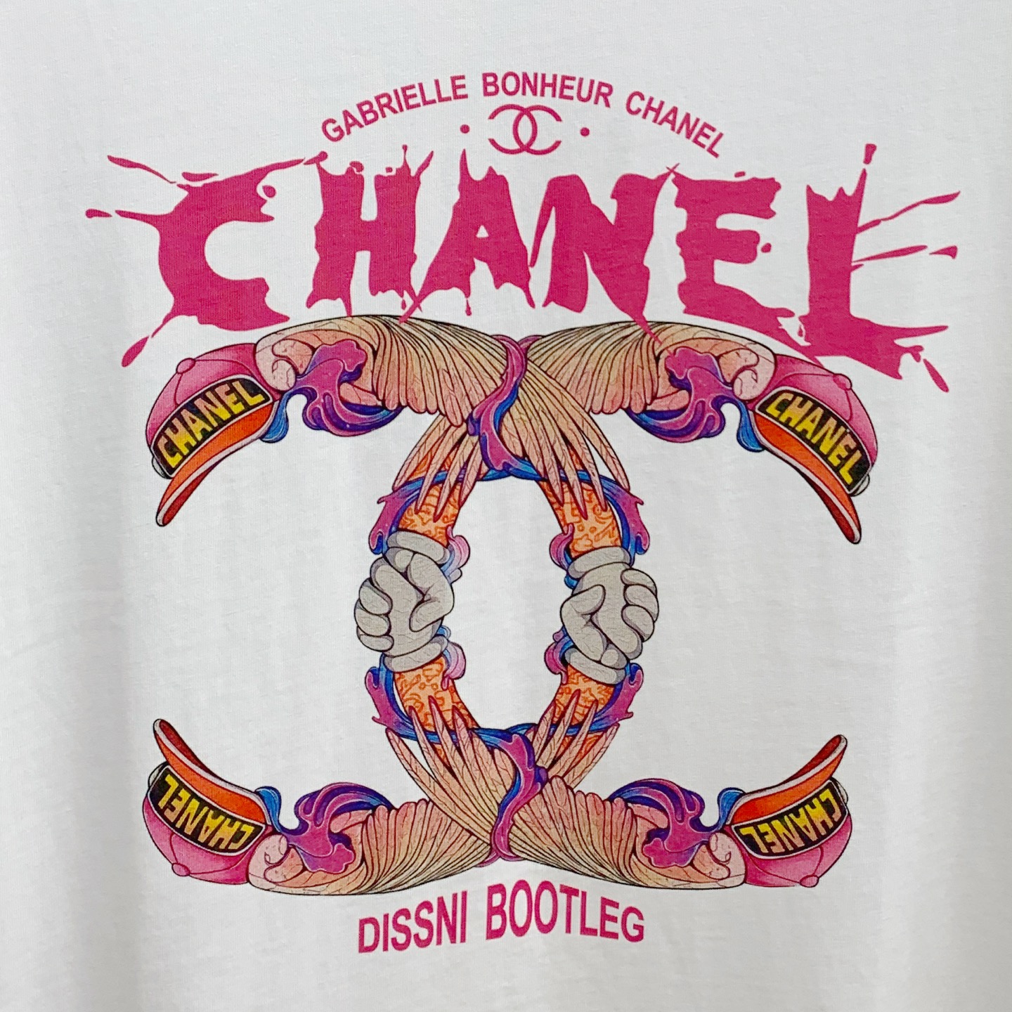chanel t シャツ 値段スーパーコピー ゆったり トップス 純綿 ロゴプリント 男女兼用 ホワイト_8