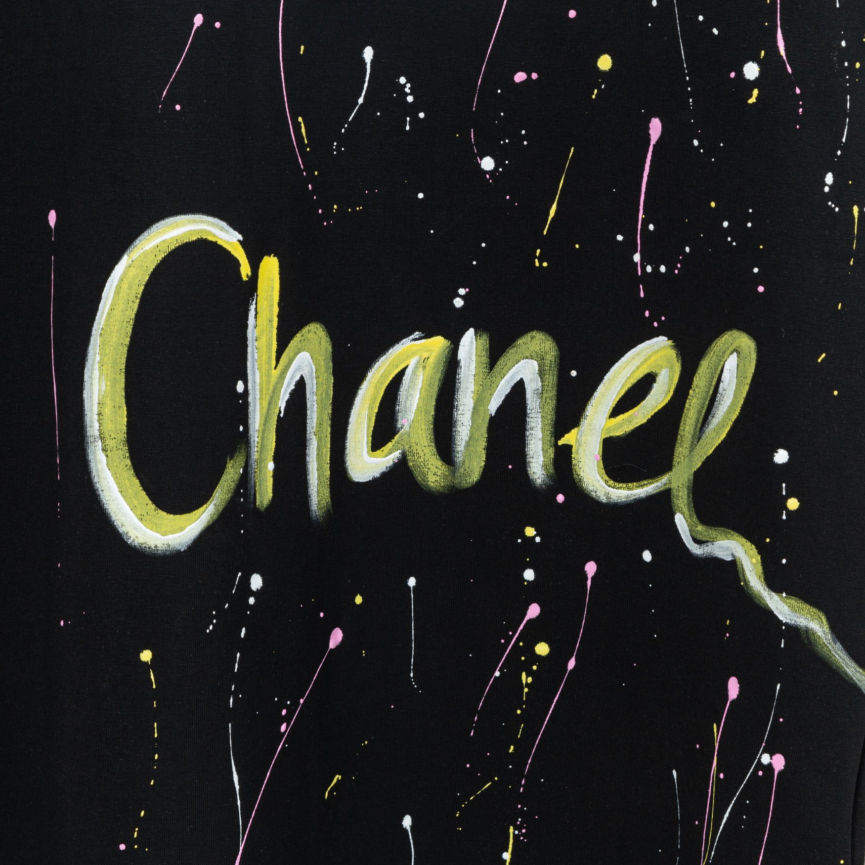 大販売 chanel レディース t シャツコピー ゆったり トップス 純綿 ロゴプリント A009 ブラック_4