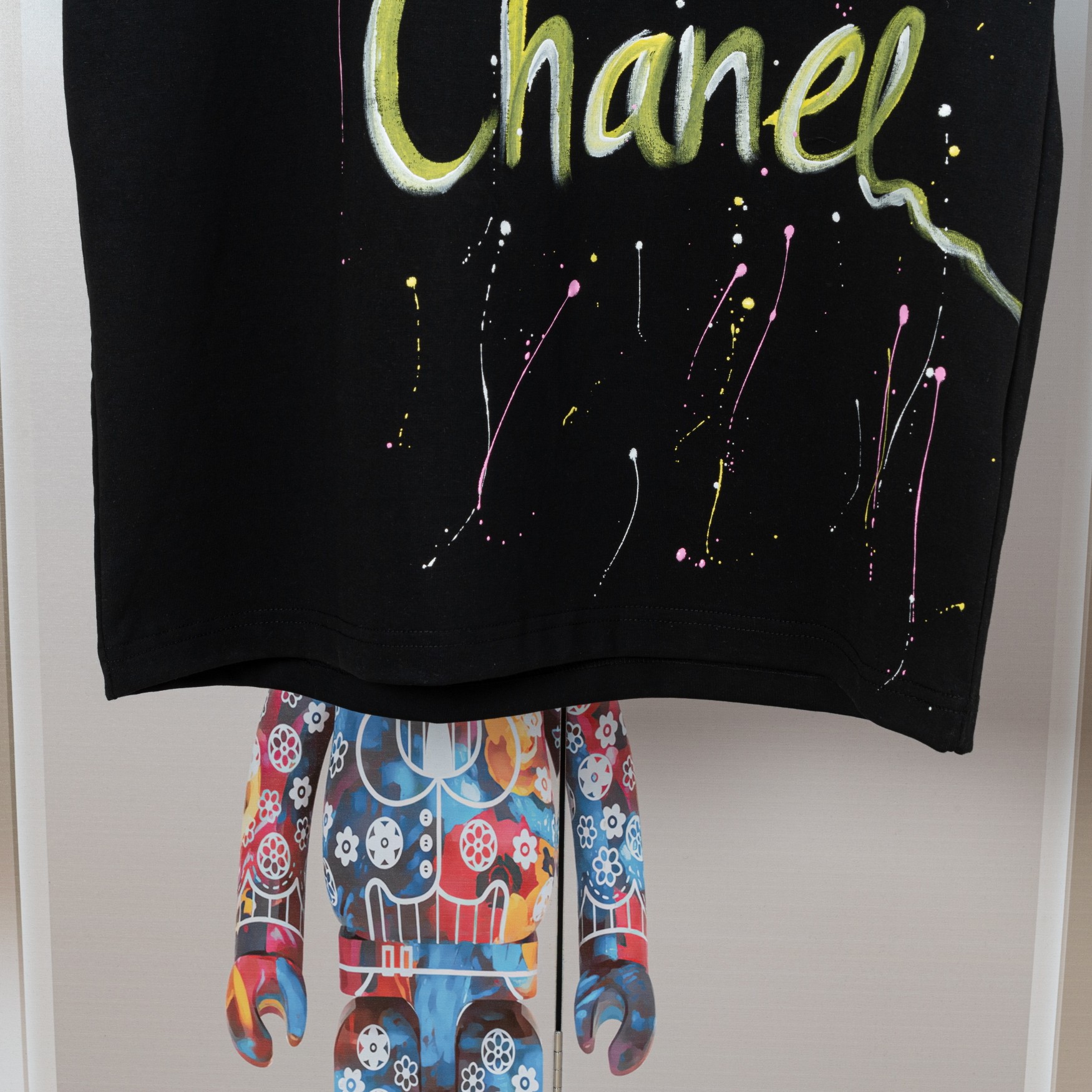 大販売 chanel レディース t シャツコピー ゆったり トップス 純綿 ロゴプリント A009 ブラック_7