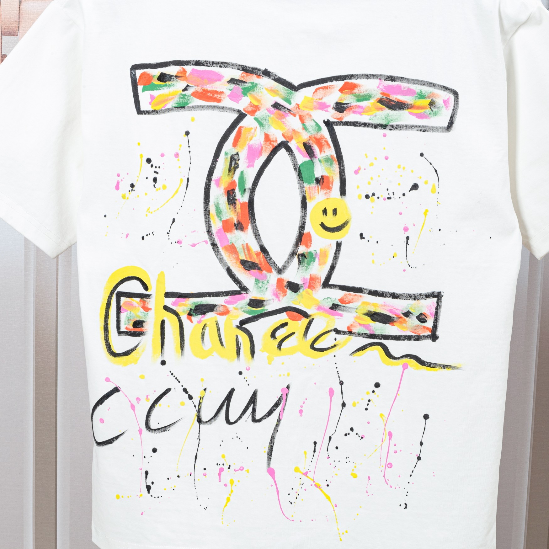 大販売 chanel ロゴ t シャツスーパーコピー ゆったり トップス 純綿 ロゴプリント A009 ホワイト_5