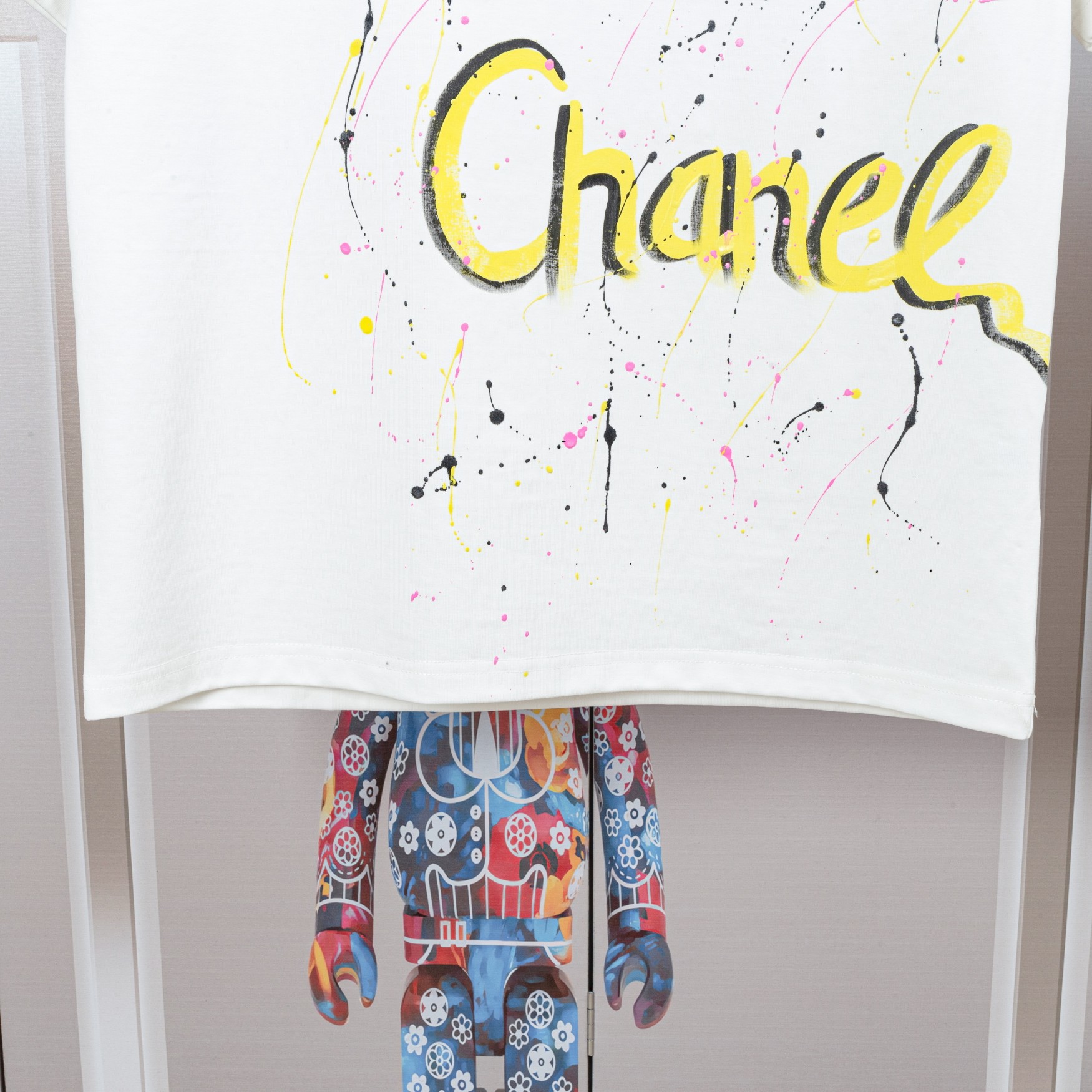 大販売 chanel ロゴ t シャツスーパーコピー ゆったり トップス 純綿 ロゴプリント A009 ホワイト_6