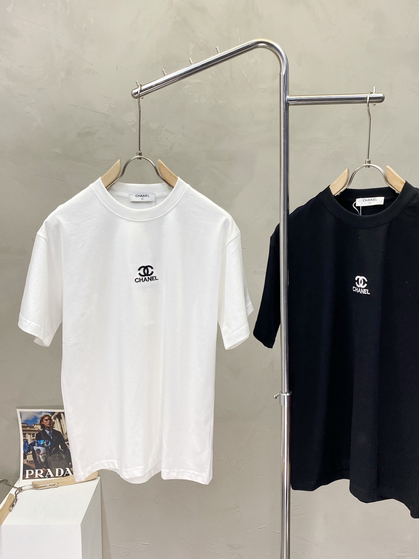 chanel ヴィンテージ t シャツ偽物 ゆったり トップス 純綿 カジュアル メンズ 2色可選_4