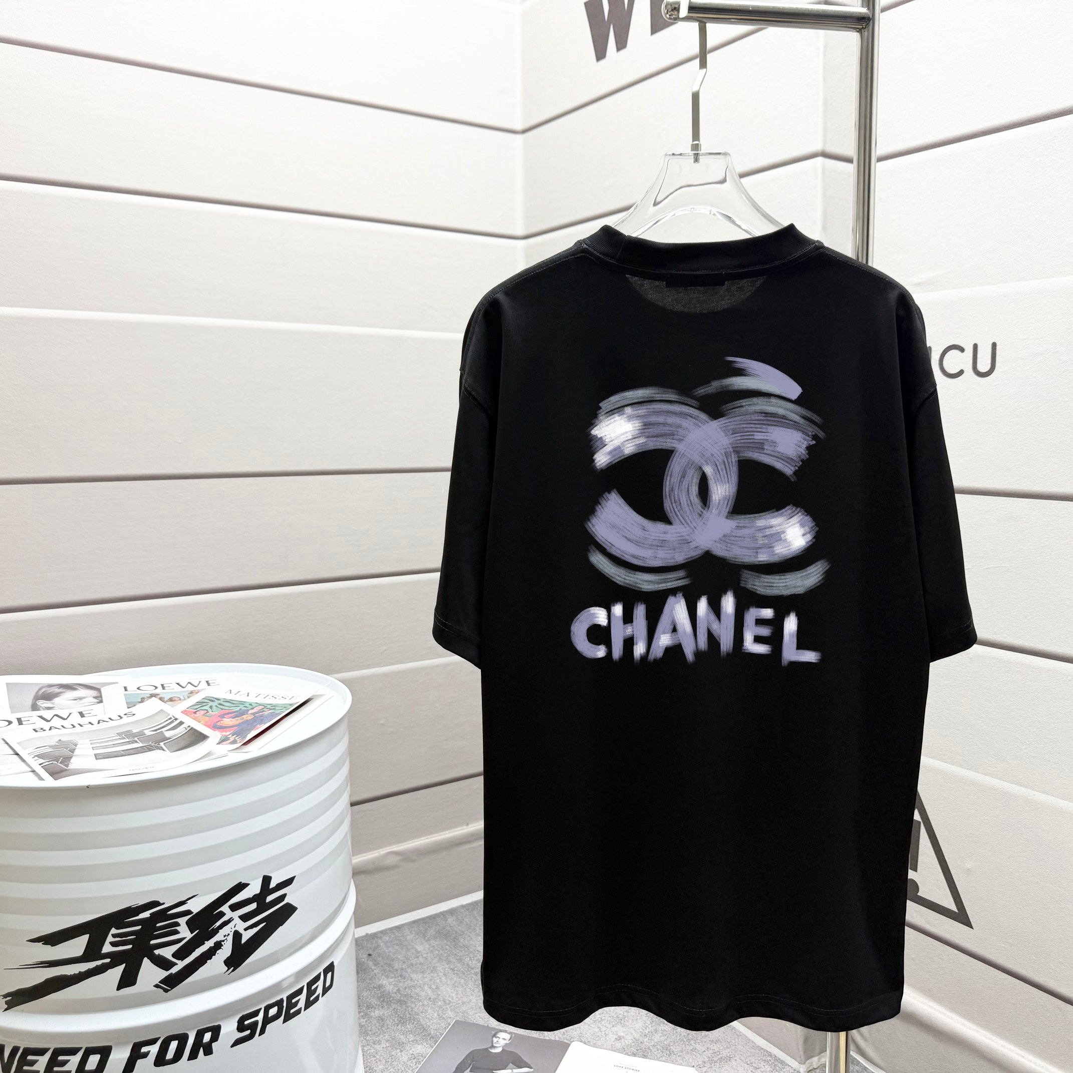 春夏新作 chanel 半袖 t シャツコピー ゆったり トップス 純綿 カジュアル ブラック_2
