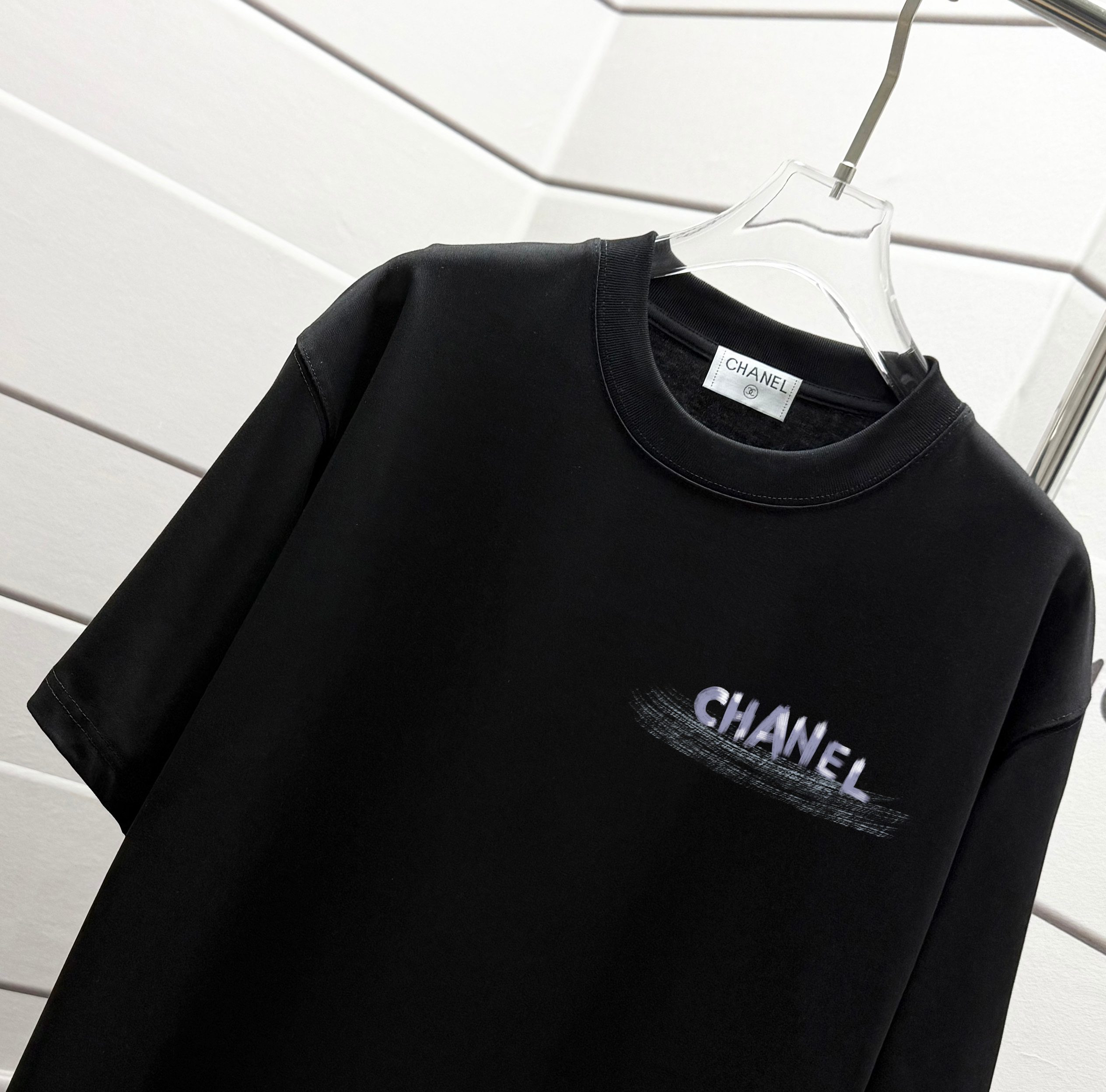 春夏新作 chanel 半袖 t シャツコピー ゆったり トップス 純綿 カジュアル ブラック_3