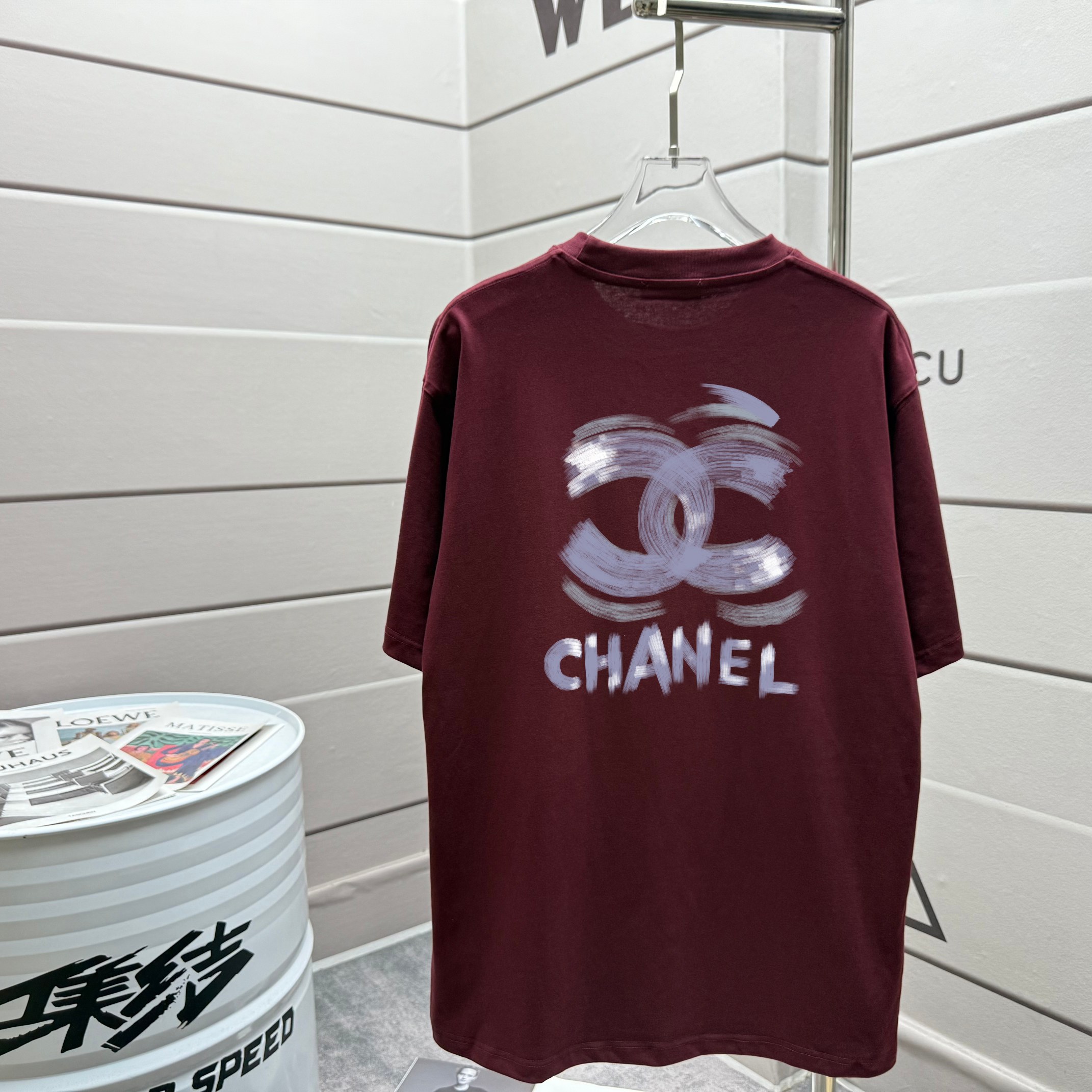chanel 新作 t シャツスーパーコピー ゆったり トップス 純綿 カジュアル レッド_2