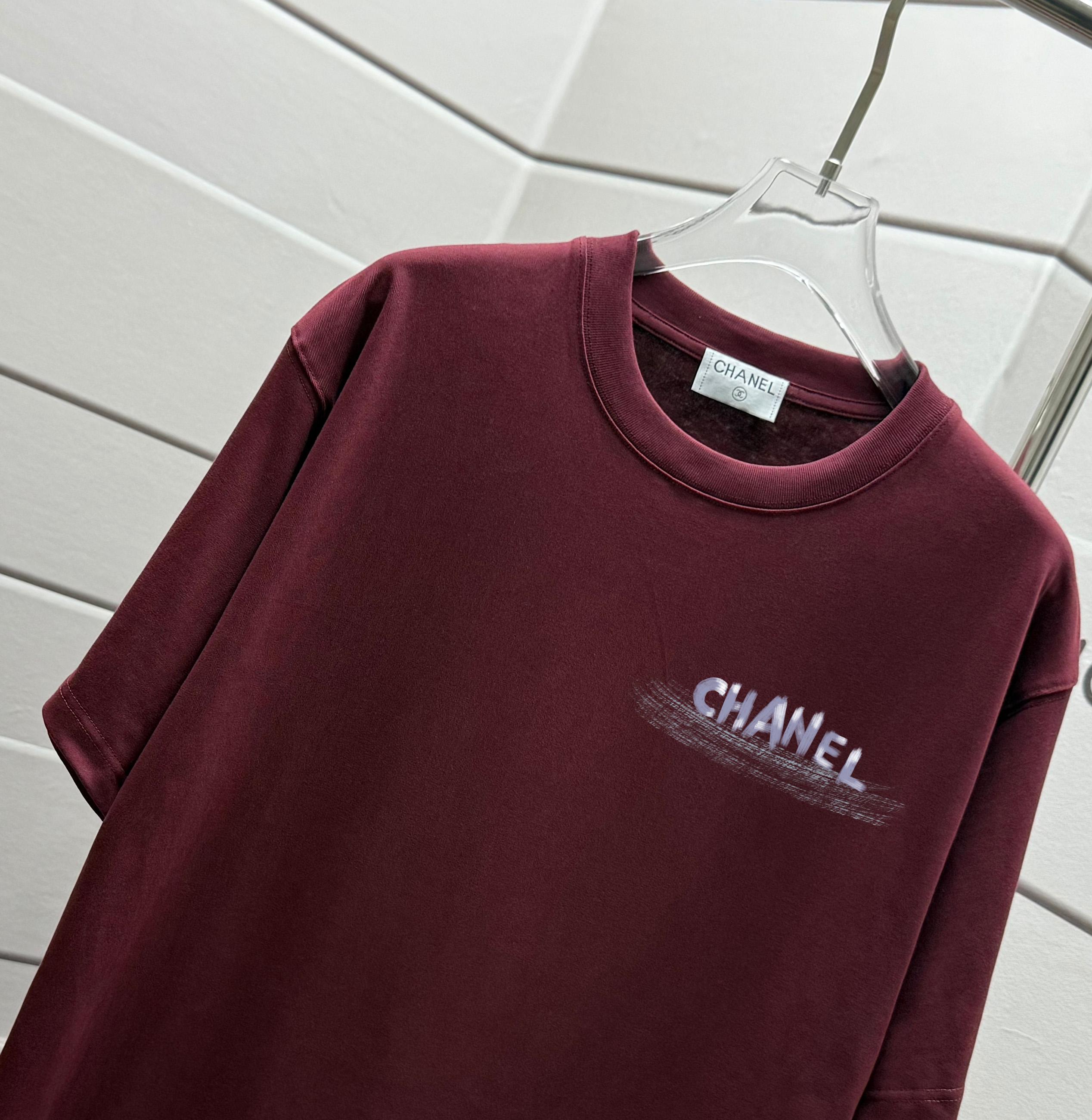 chanel 新作 t シャツスーパーコピー ゆったり トップス 純綿 カジュアル レッド_6