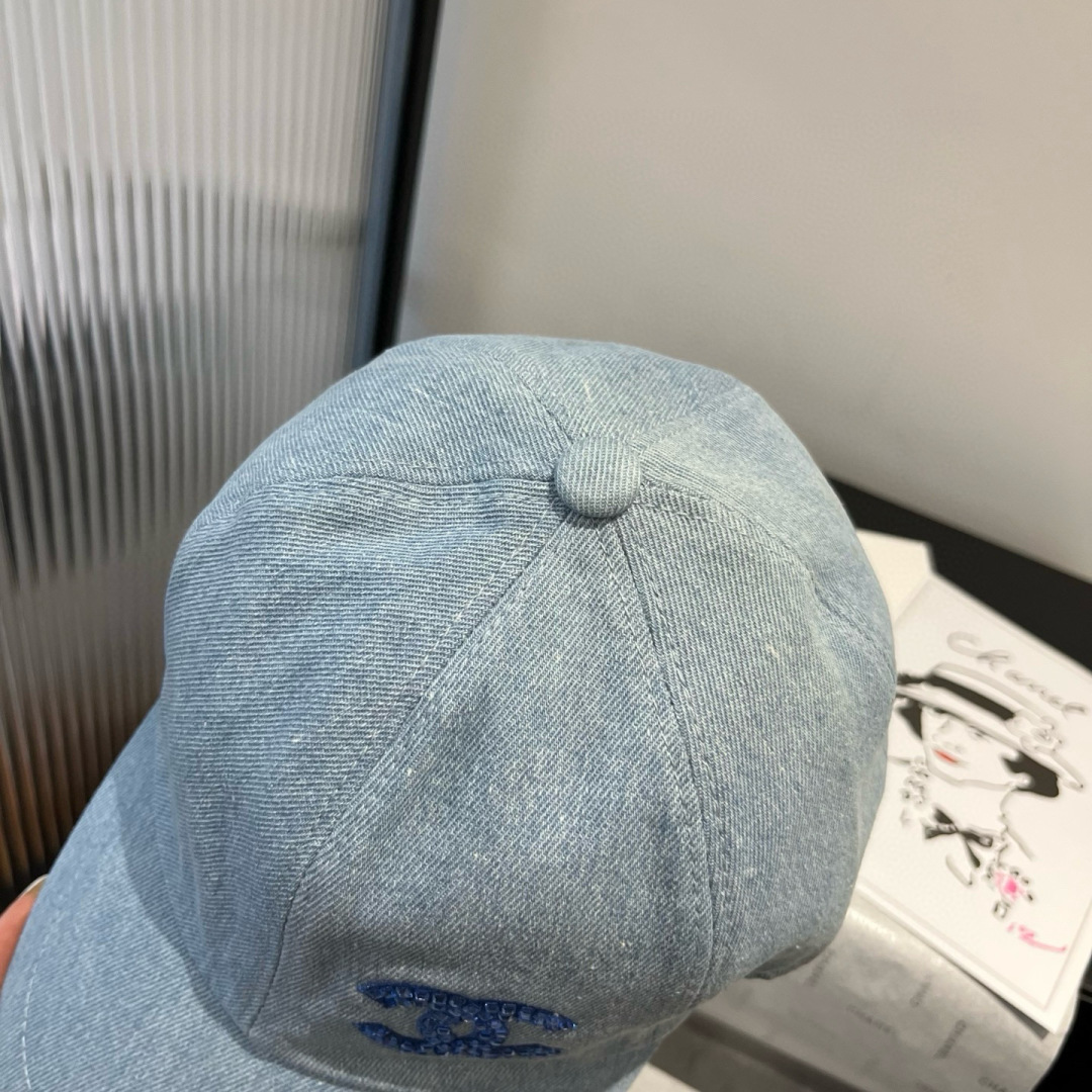 人気商品 シャネルキャップ偽物 帽子 シンプル 日焼け止め 幅57cm ブルー_3
