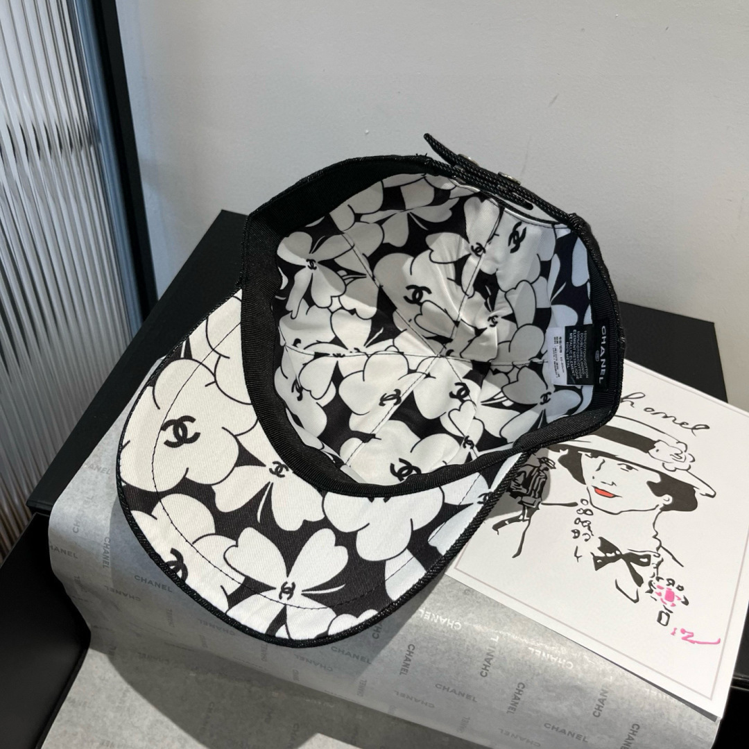 レディース シャネルキャップコピー 帽子 シンプル 日焼け止め 幅57cm ブラック_7