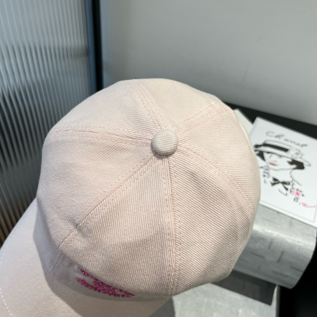 メンズ シャネルキャップスーパーコピー 帽子 シンプル 日焼け止め 幅57cm ロゴ刺繍 ピンク_5