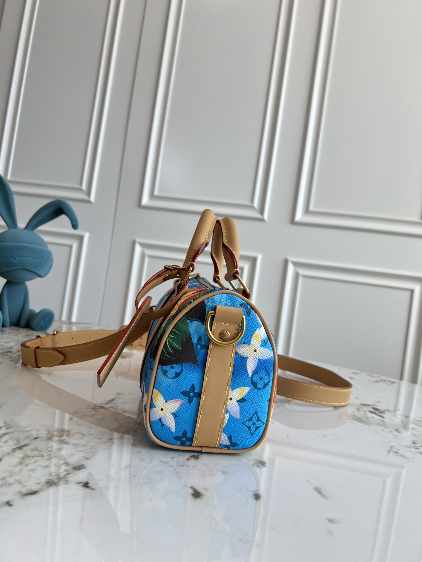 LV ルイヴィトンバッグ 買取スーパーコピー ハンドバッグ 本革  斜め掛け カラフル 芸術 ブルー_2