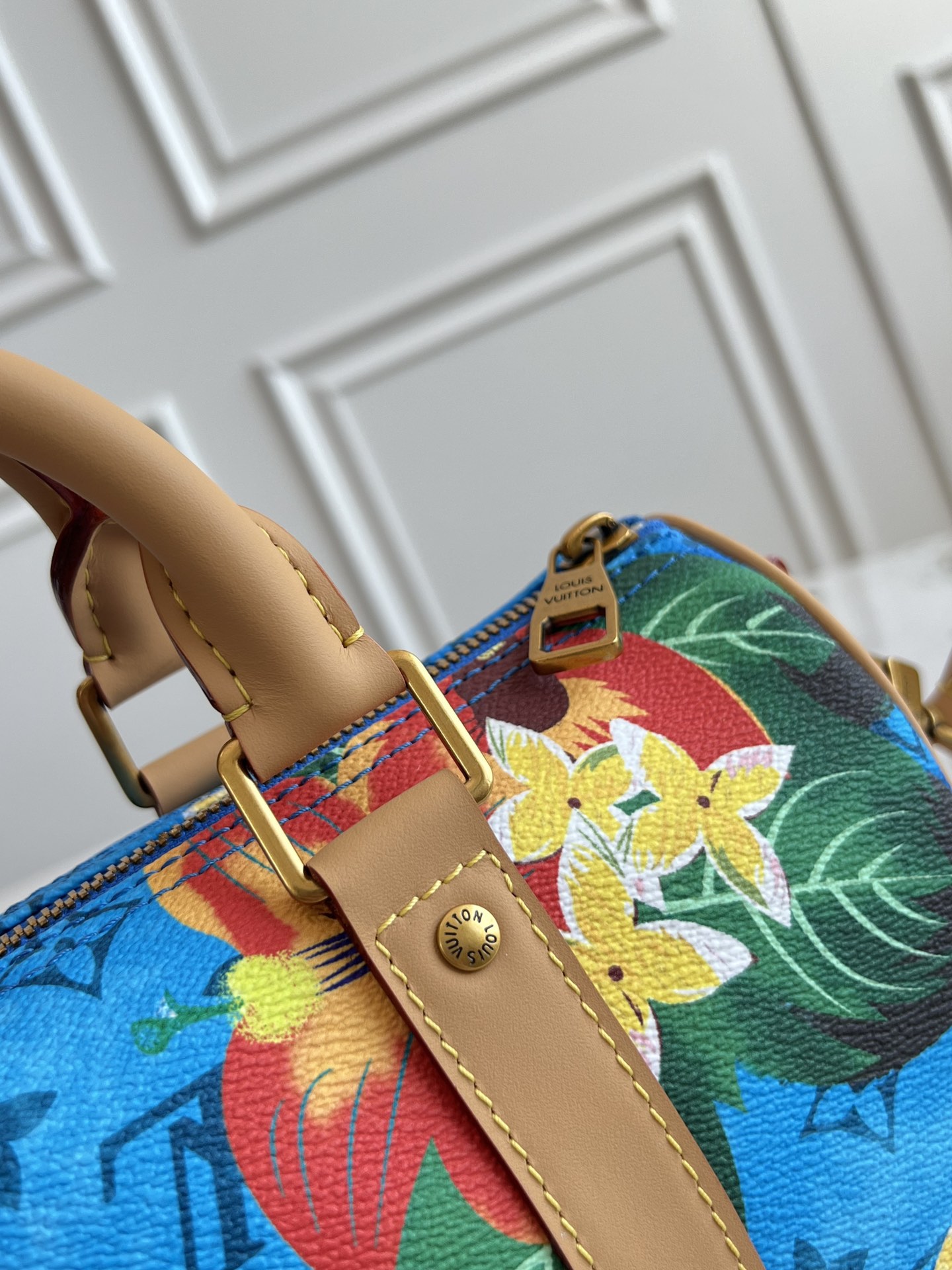 LV ルイヴィトンバッグ 買取スーパーコピー ハンドバッグ 本革  斜め掛け カラフル 芸術 ブルー_6