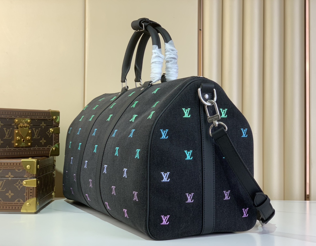 ヴィトンバッグ手入れコピー m13966 ハンドバッグ 大容量 ロゴ刺繍 ブラック_2
