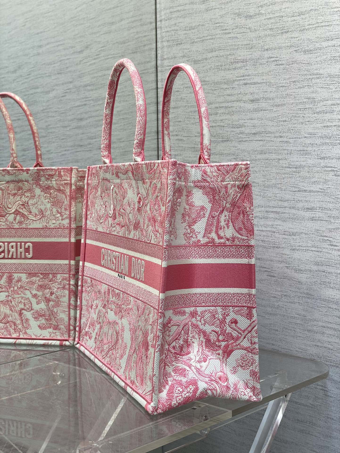 大得価のdior ショルダー バッグ激安通販 トート ハンドバッグ 本革 レザー プリント シンプル レッド_2