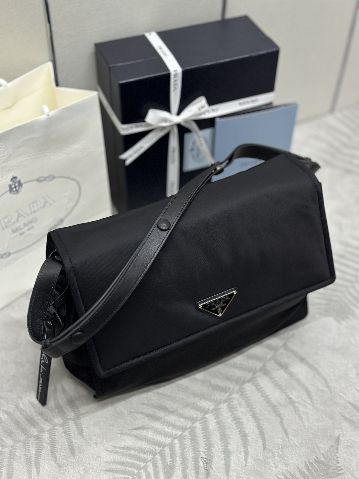 プラダバッグ 結婚式Ｎ級品 斜め掛けバッグ 牛革 レザー 柔らかい 1BD256 ブラック_3