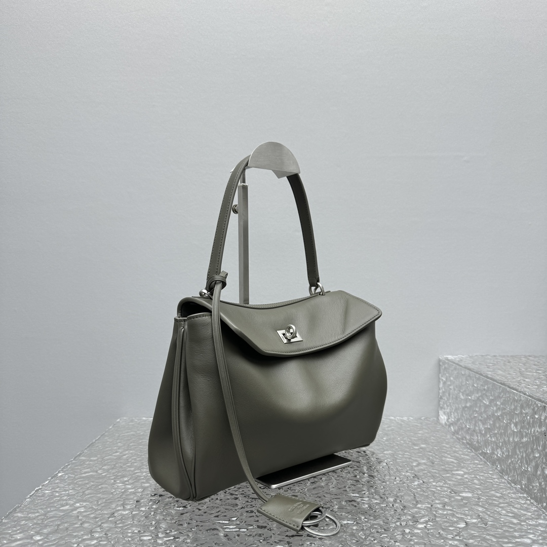 新作品 balenciaga バッグ激安通販 本革 レザー ハンドバッグ 大容量 92866 グレー_2