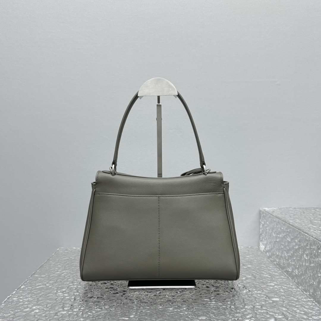 新作品 balenciaga バッグ激安通販 本革 レザー ハンドバッグ 大容量 92866 グレー_4