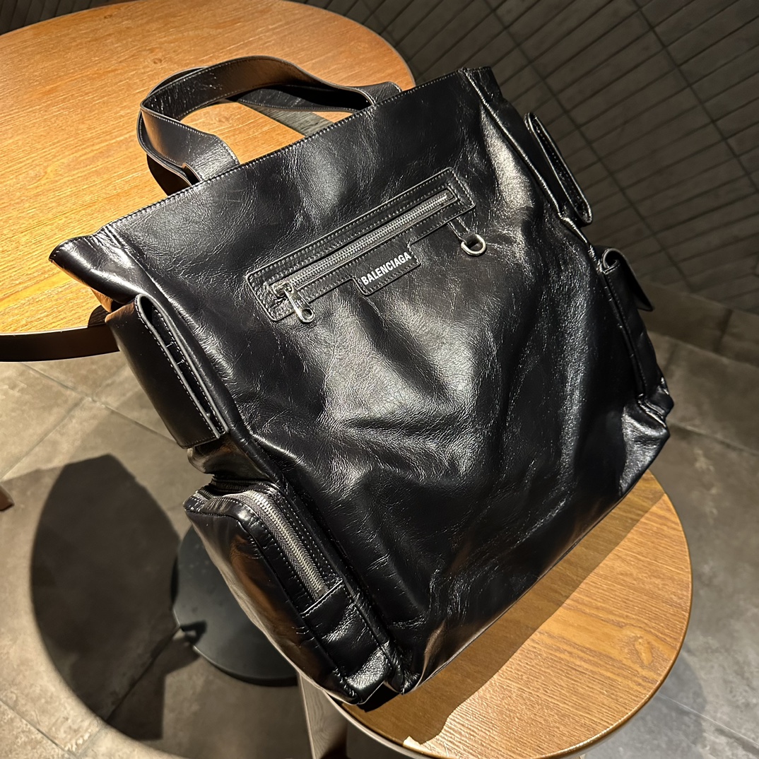 限定販売 バレンシアガ ピンクコピー 牛革 レザーハンドバッグ 大容量 ブラック_5