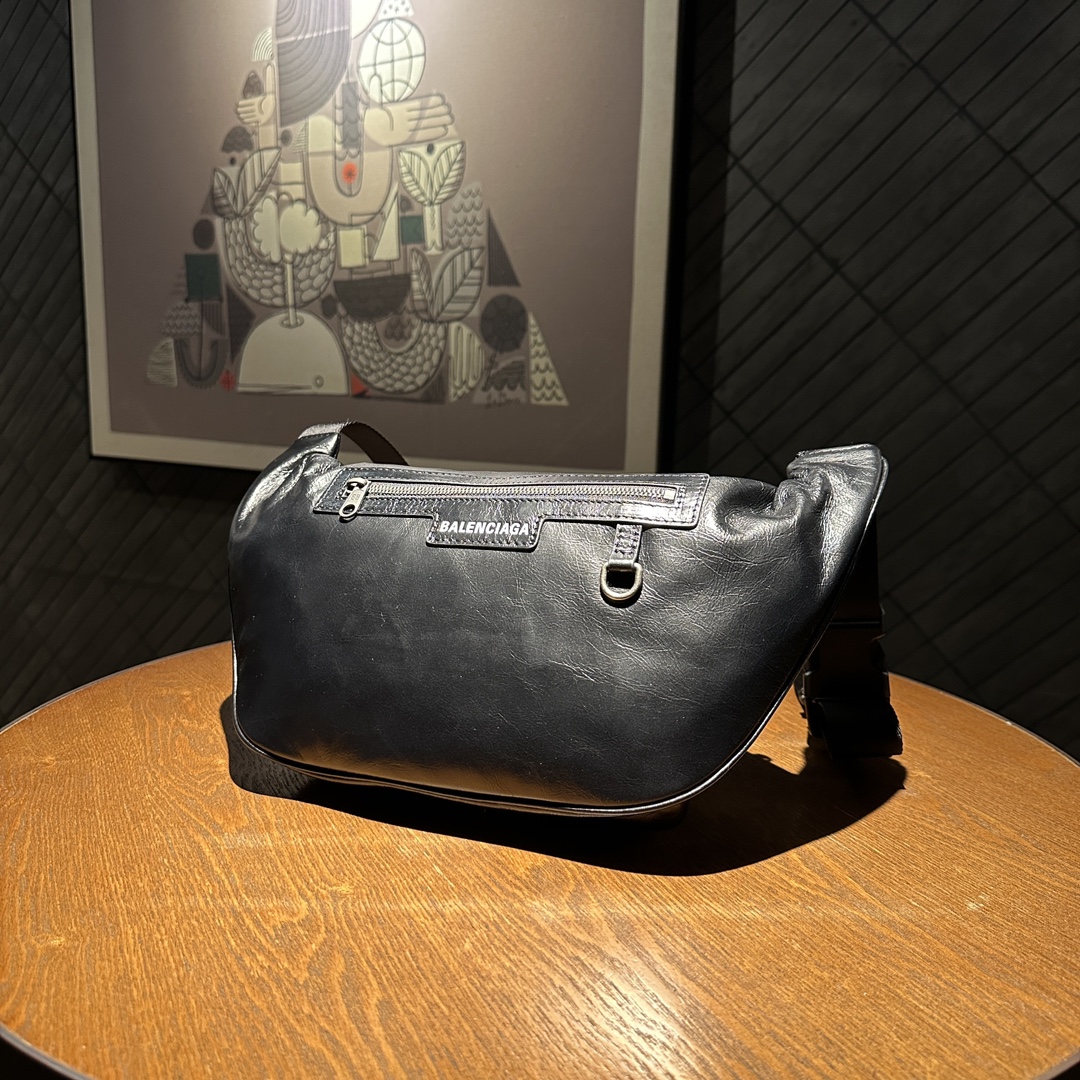 グッチ バレンシアガＮ級品 カジュアル 腰バッグ 牛革 レザー 斜め掛けバッグ ブラック_2