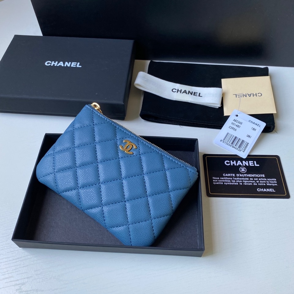 chanel 財布 レディースコピー 牛革 A50168 レザー 実用性 日常 シンプル ブルー_3