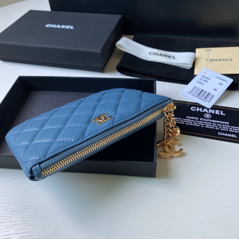 chanel 財布 レディースコピー 牛革 A50168 レザー 実用性 日常 シンプル ブルー_4