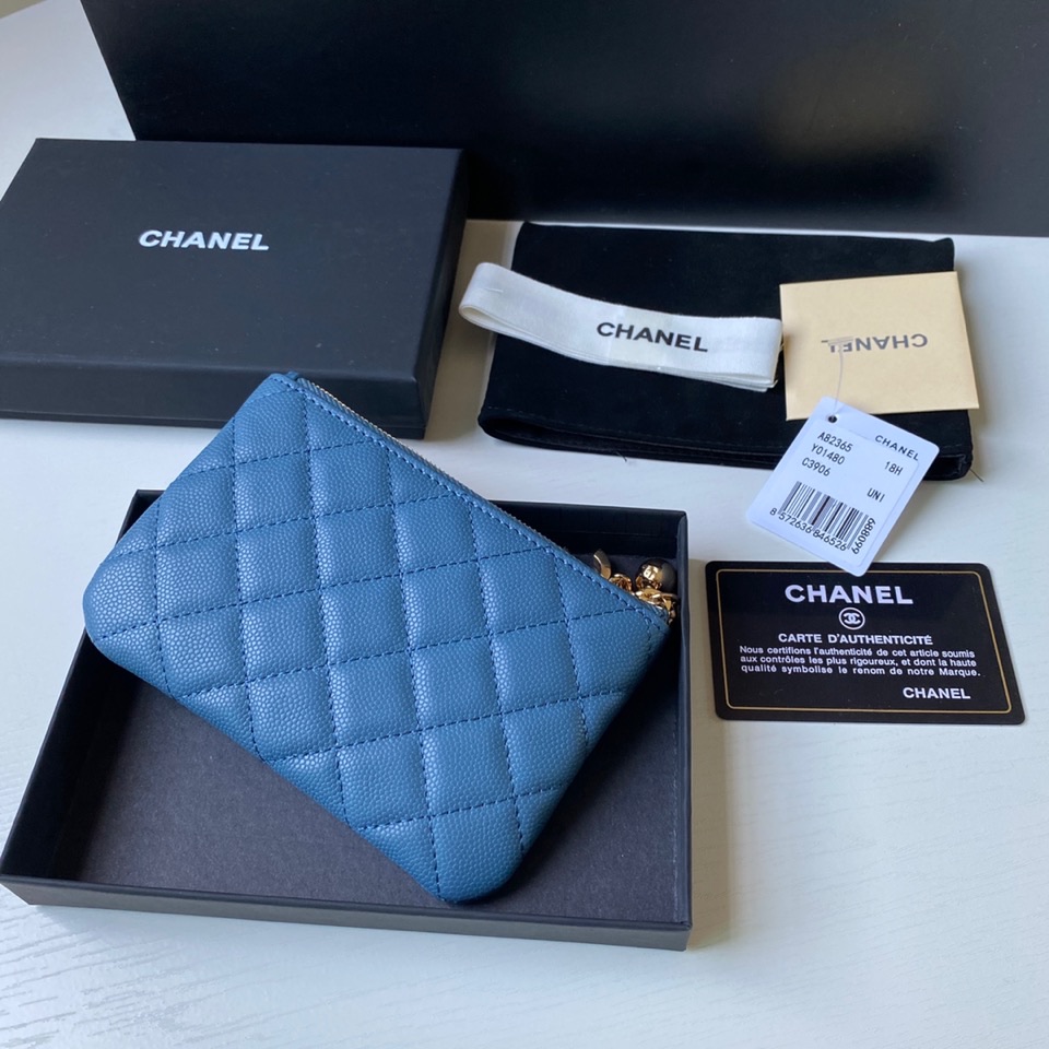 chanel 財布 レディースコピー 牛革 A50168 レザー 実用性 日常 シンプル ブルー_5