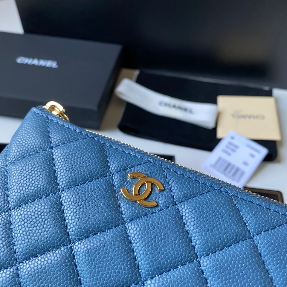 chanel 財布 レディースコピー 牛革 A50168 レザー 実用性 日常 シンプル ブルー_6