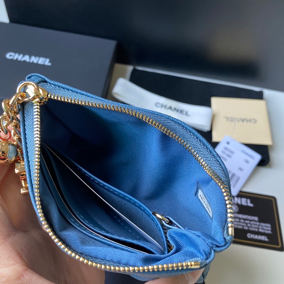 chanel 財布 レディースコピー 牛革 A50168 レザー 実用性 日常 シンプル ブルー_9