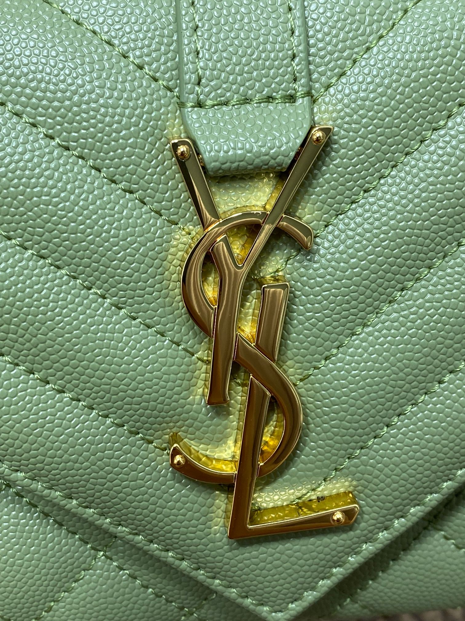 サン ローラン ビジネス バッグコピー 斜め掛け YSL チェーンバッグ 本革 392745 グリーン_5