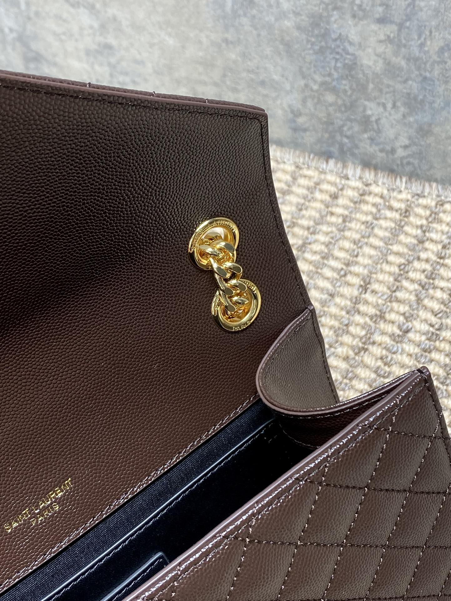 サン ローラン クラッチ バッグ レディスーパーコピー 斜め掛け YSL チェーンバッグ 本革 392739 ブラウン_9