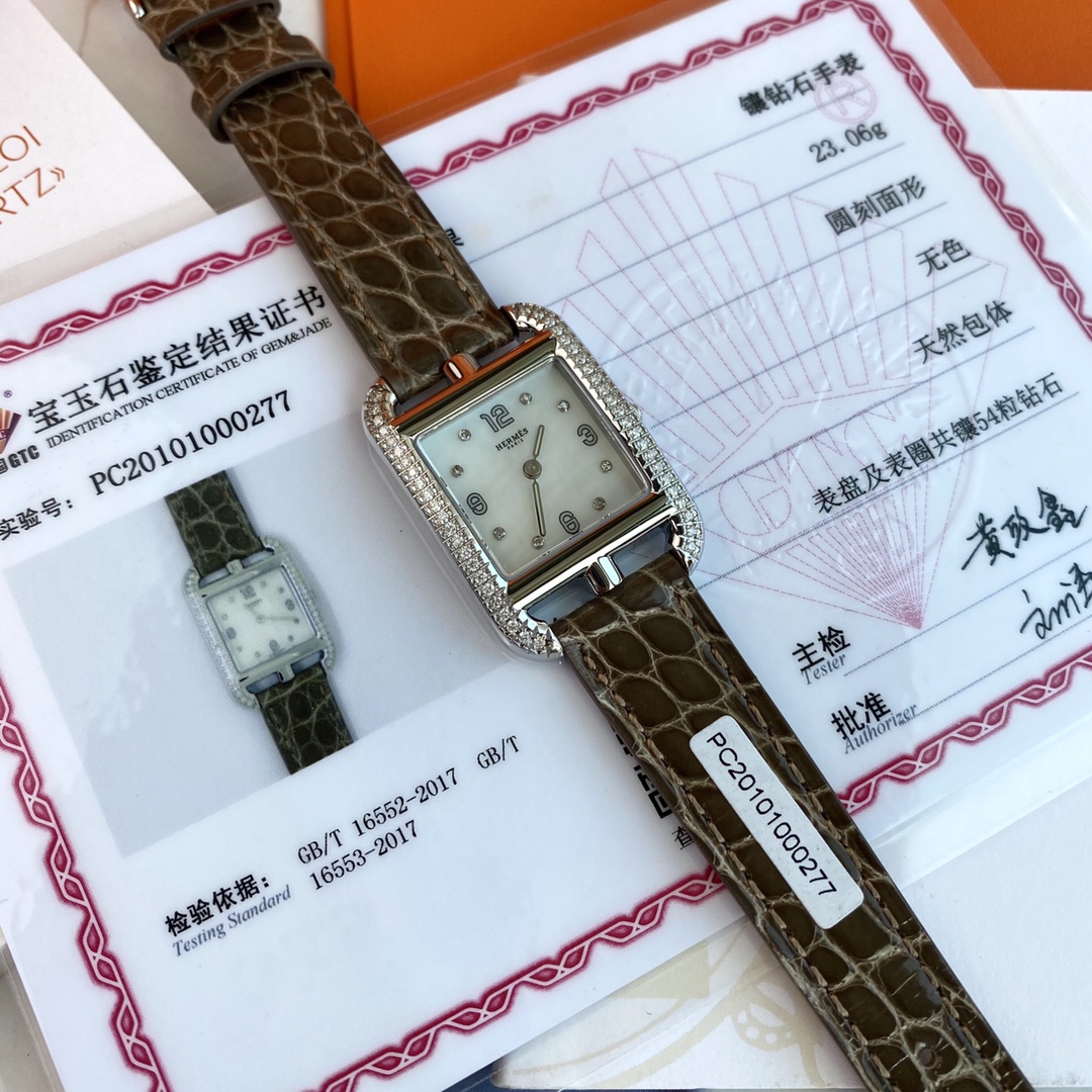 魅力的なエルメス時計 アルソースーパーコピー 優雅レディ ウォッチ 本革 腕時計 ブラウン_1
